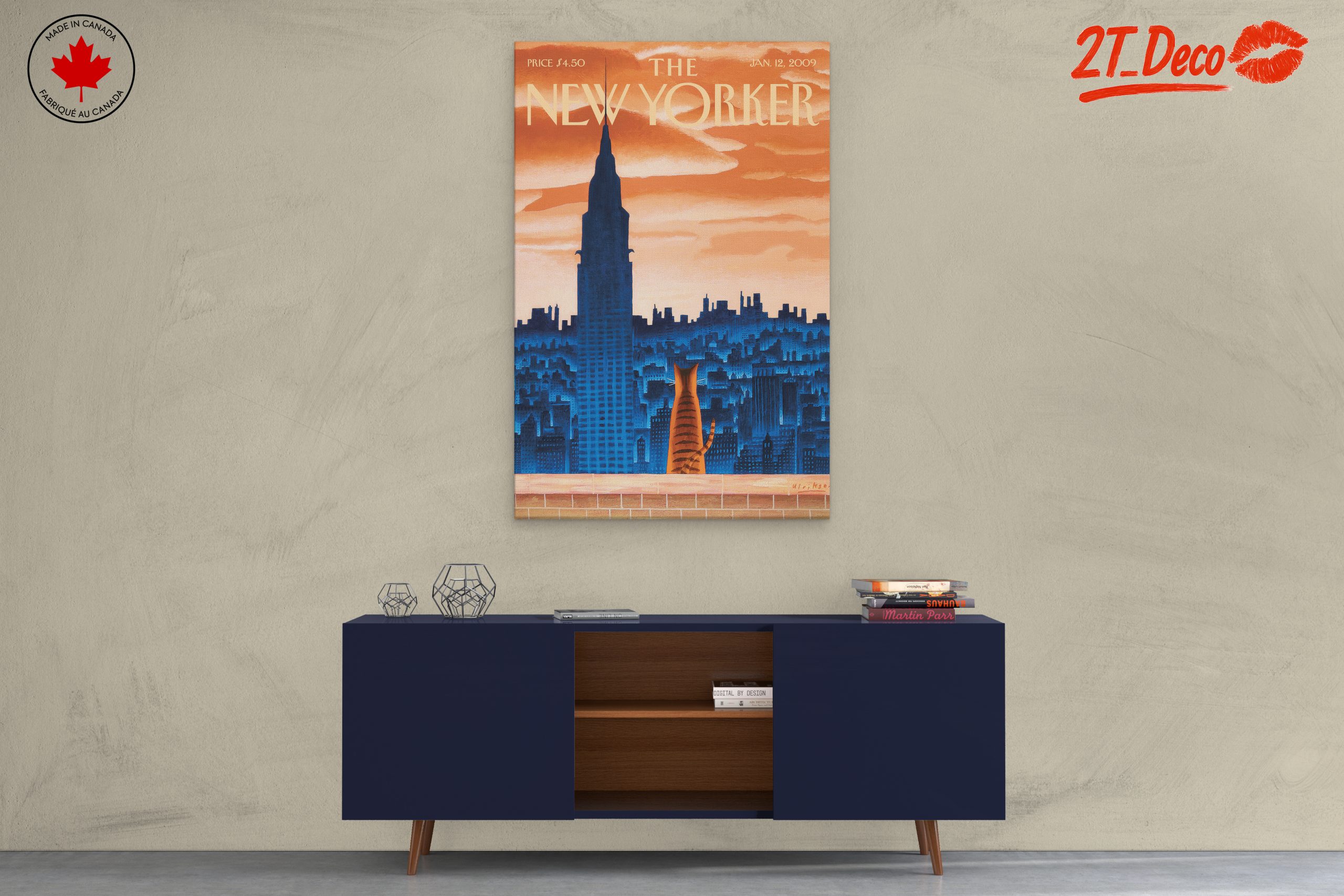 The New Yorker Cover Featuring Cat and NYC Skyline - Image 3