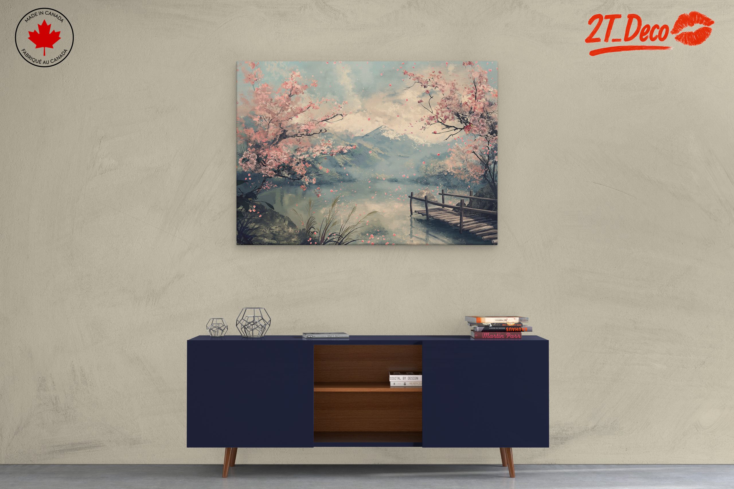 Tranquil Adventure Landscape with Blossoming Trees - Image 3