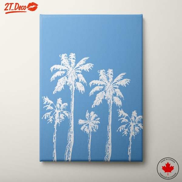 Stylized Palm Trees on Blue Background