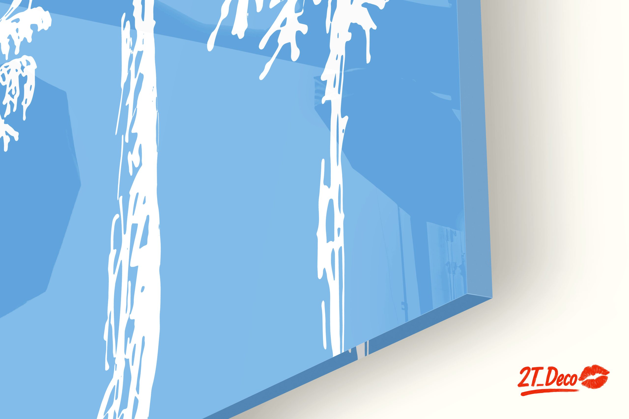 Stylized Palm Trees on Blue Background - Image 9
