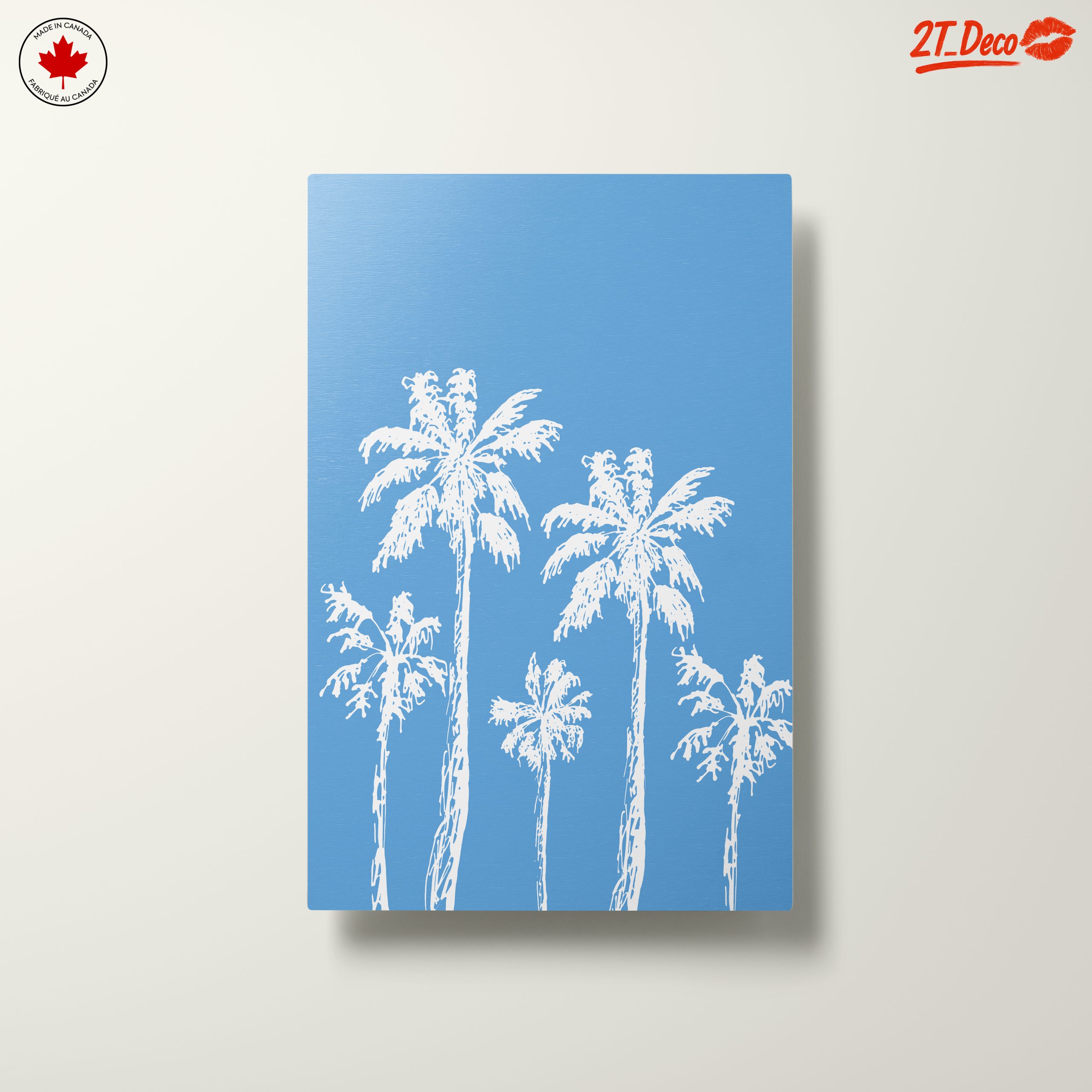 Stylized Palm Trees on Blue Background - Image 10