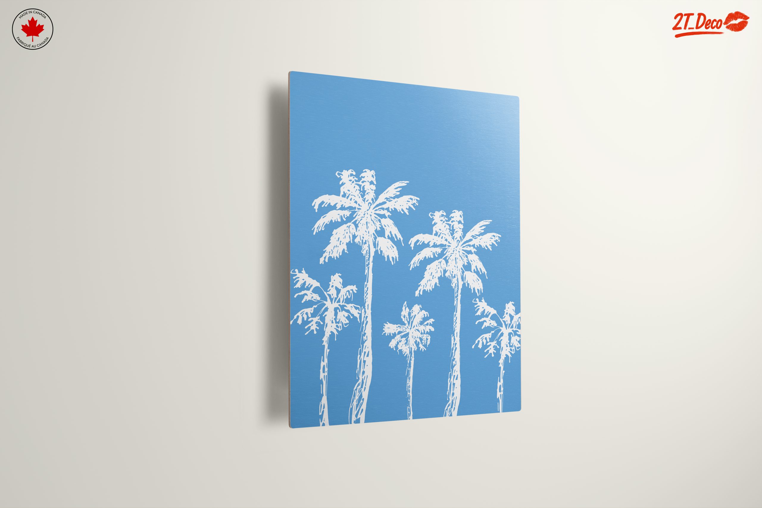 Stylized Palm Trees on Blue Background - Image 13