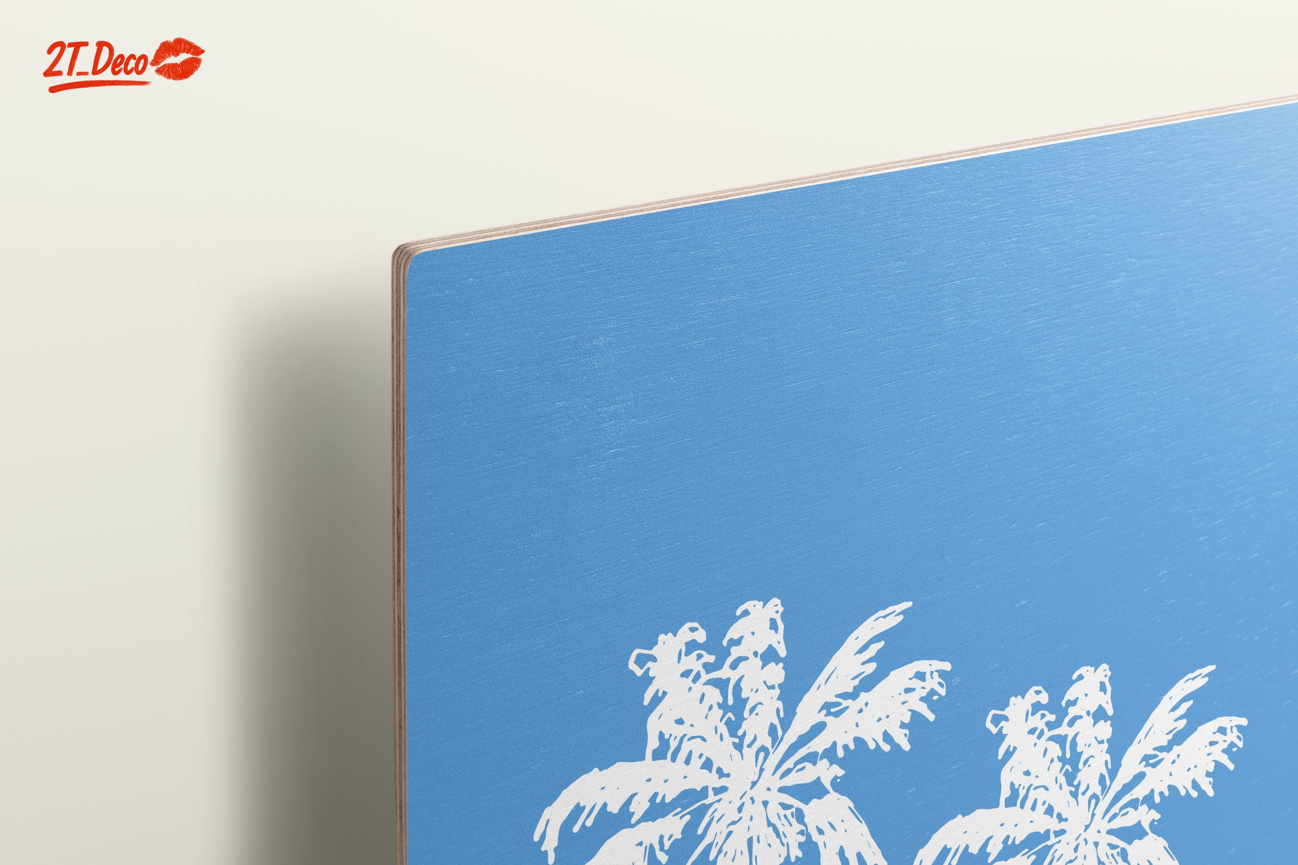 Stylized Palm Trees on Blue Background - Image 15