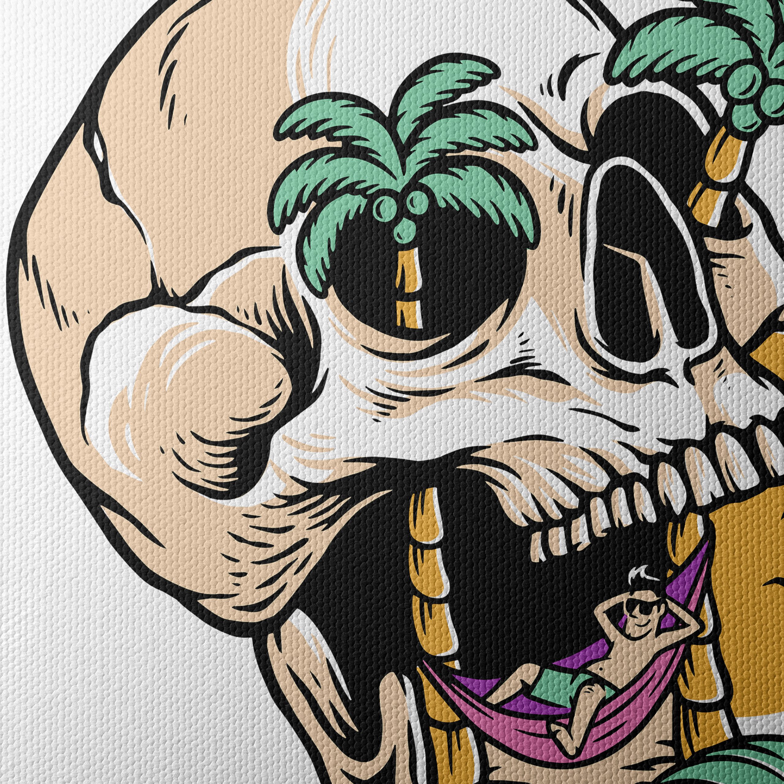 Tropical Skull Illustration with Palm Trees - Image 4