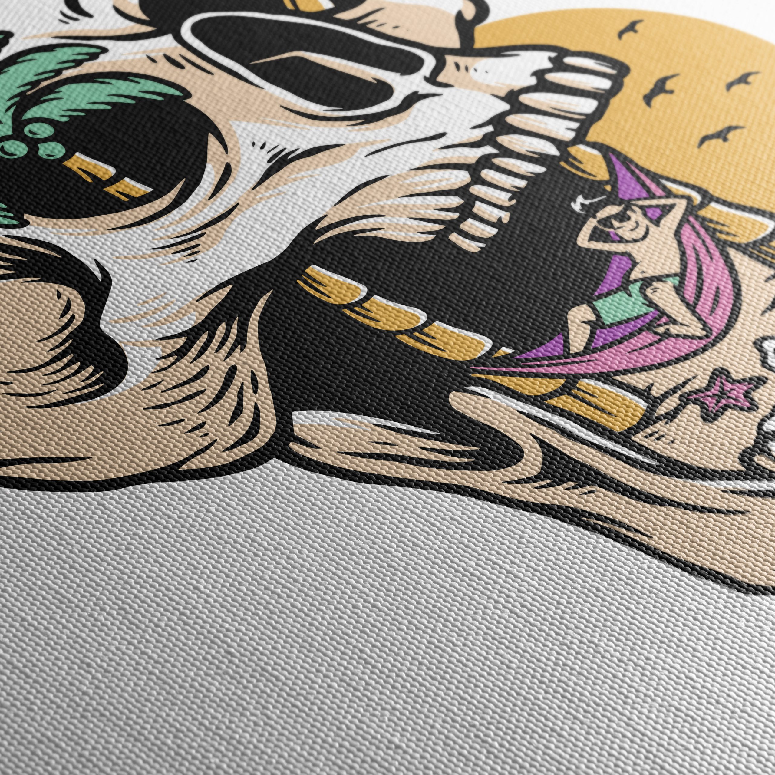 Tropical Skull Illustration with Palm Trees - Image 5