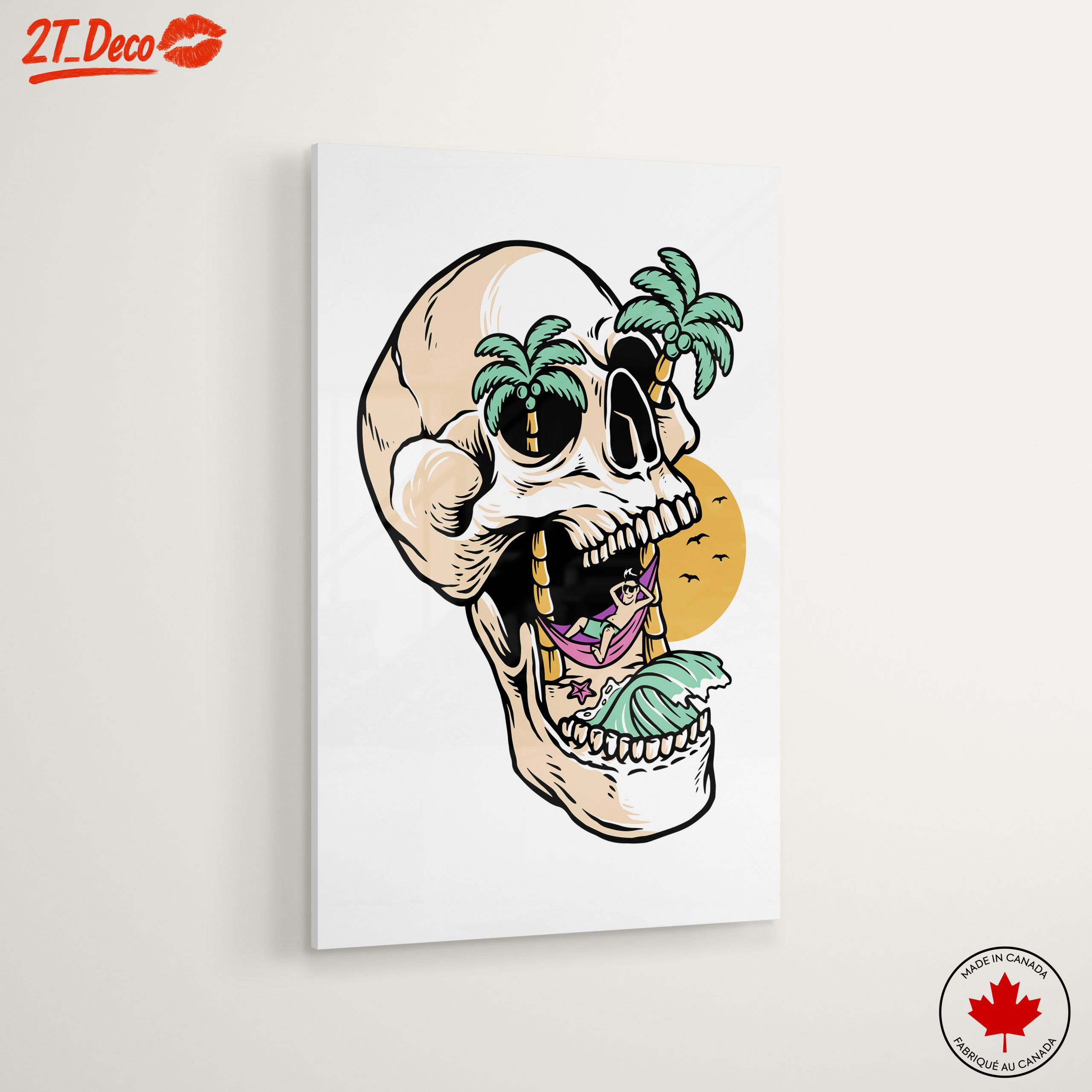 Tropical Skull Illustration with Palm Trees - Image 6