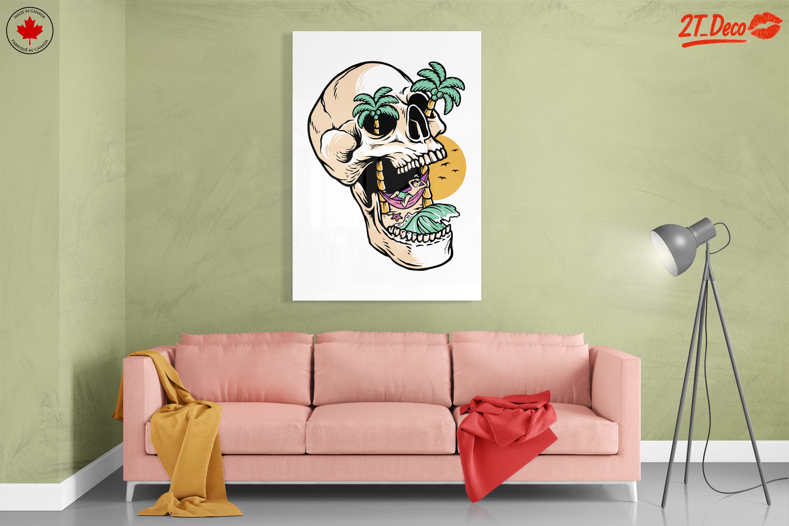 Tropical Skull Illustration with Palm Trees - Image 7