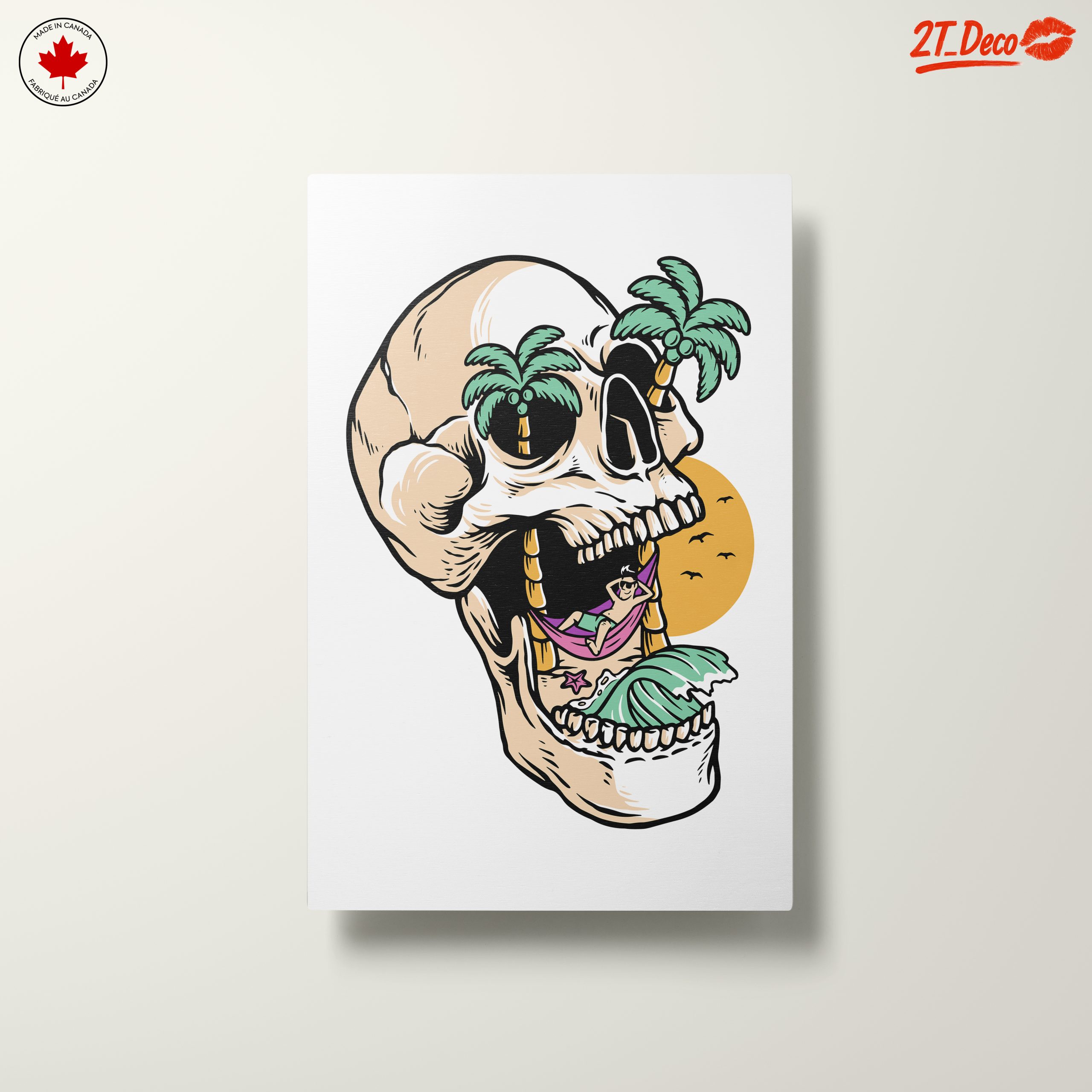 Tropical Skull Illustration with Palm Trees - Image 10