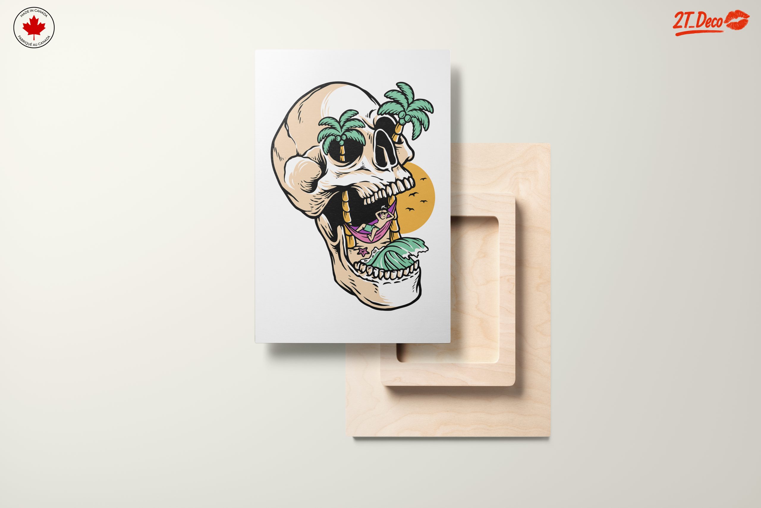 Tropical Skull Illustration with Palm Trees - Image 11