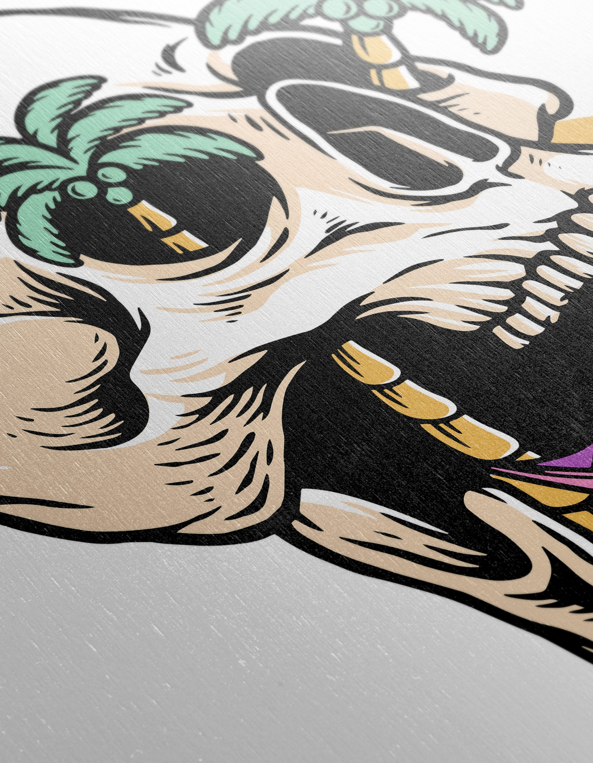 Tropical Skull Illustration with Palm Trees - Image 12