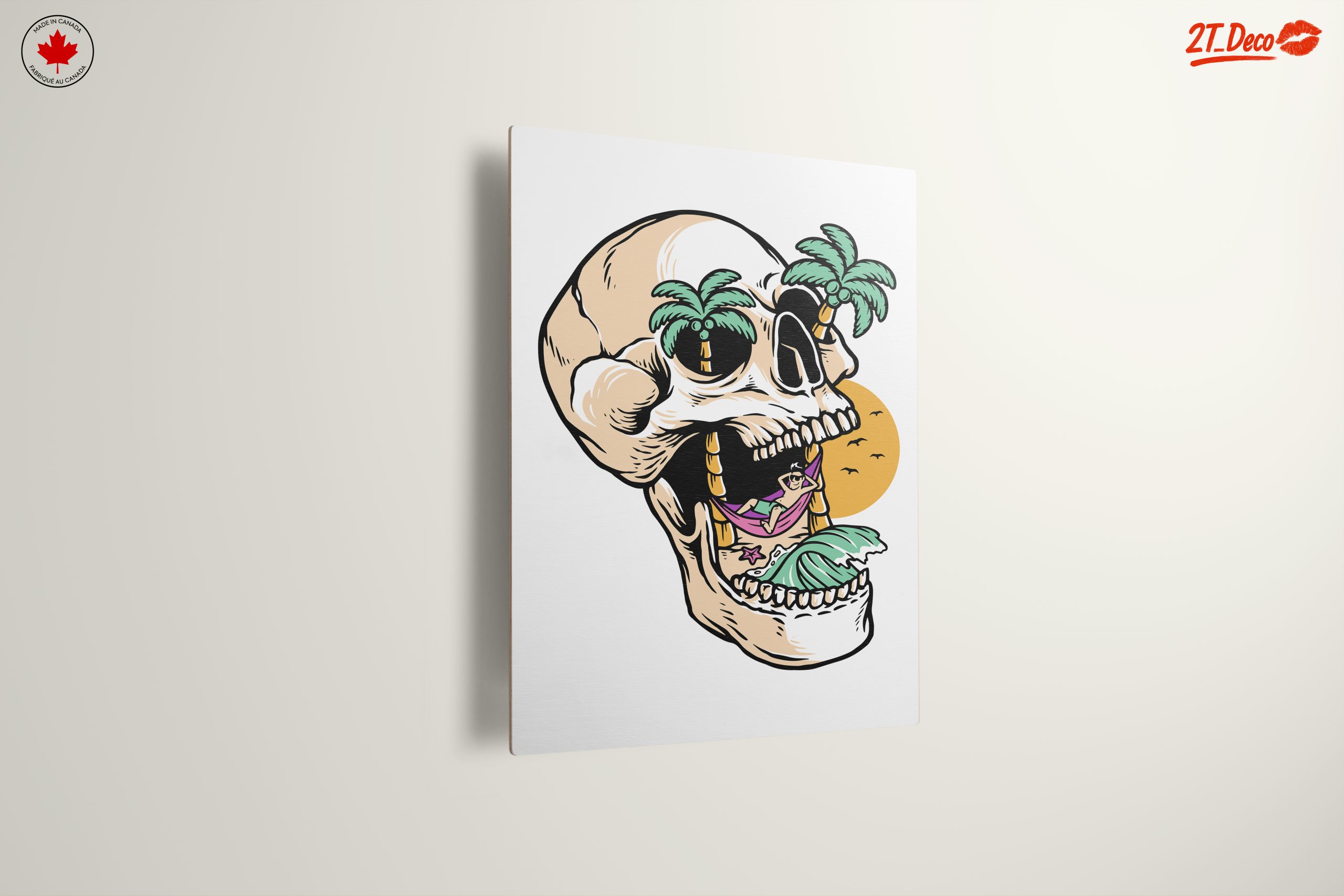 Tropical Skull Illustration with Palm Trees - Image 13