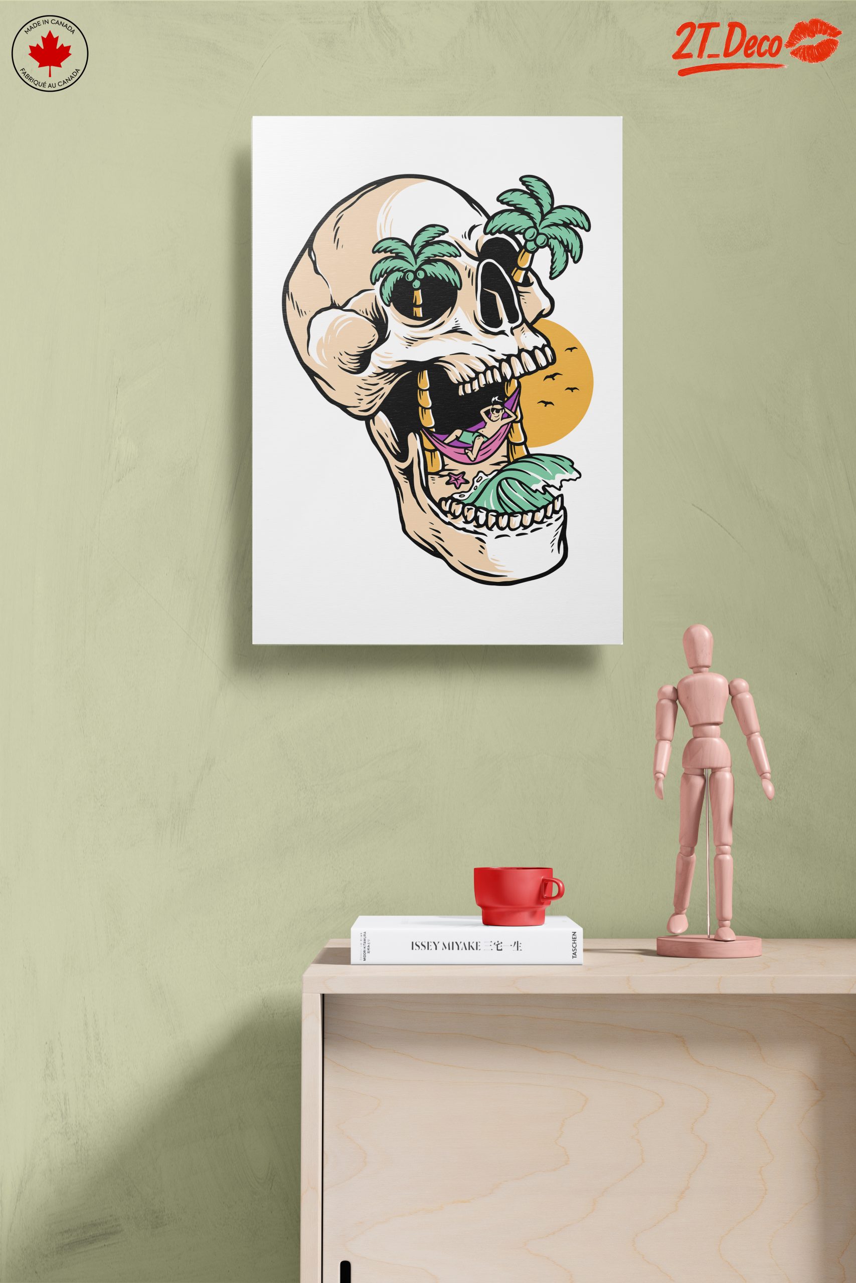 Tropical Skull Illustration with Palm Trees - Image 14
