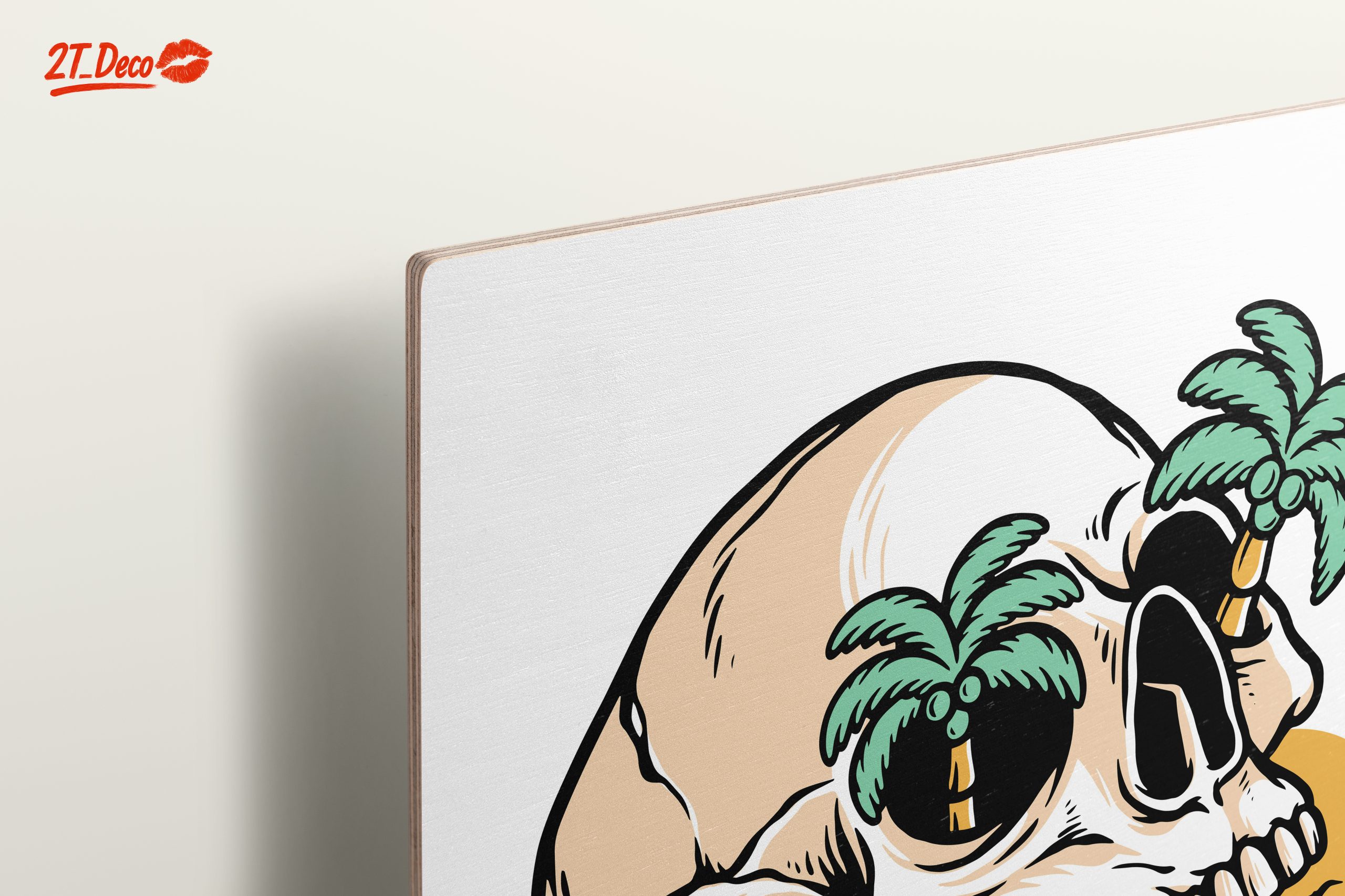 Tropical Skull Illustration with Palm Trees - Image 15
