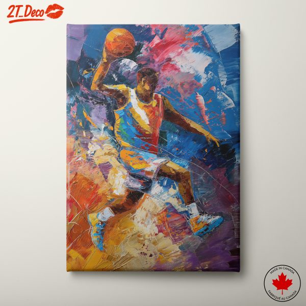 Dynamic Basketball Player in Vivid Abstract Colors