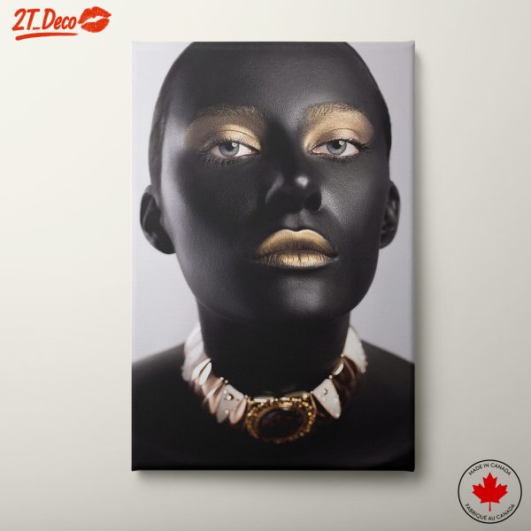 Striking Afrocentric Portrait with Gold Accents