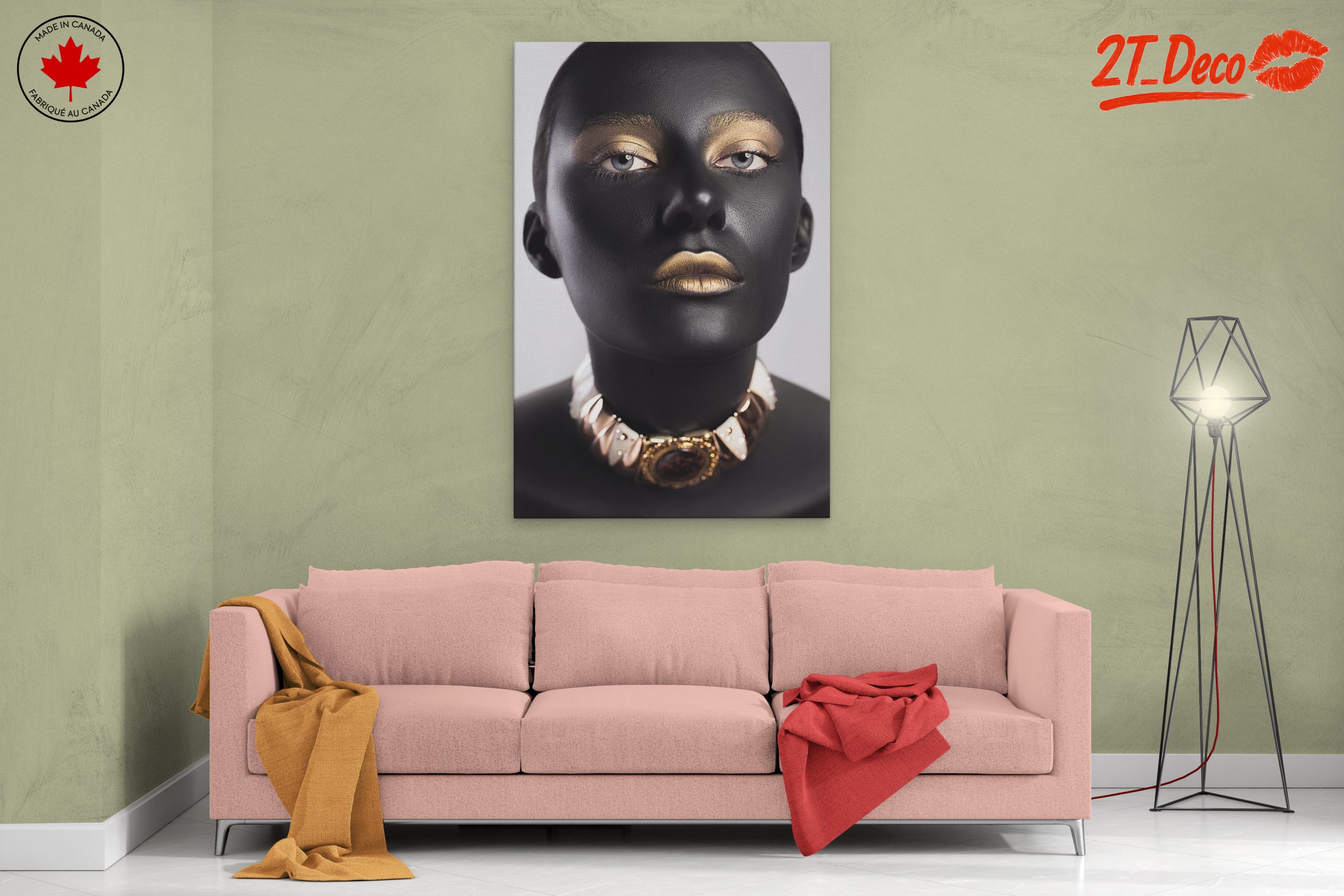 Striking Afrocentric Portrait with Gold Accents - Image 2