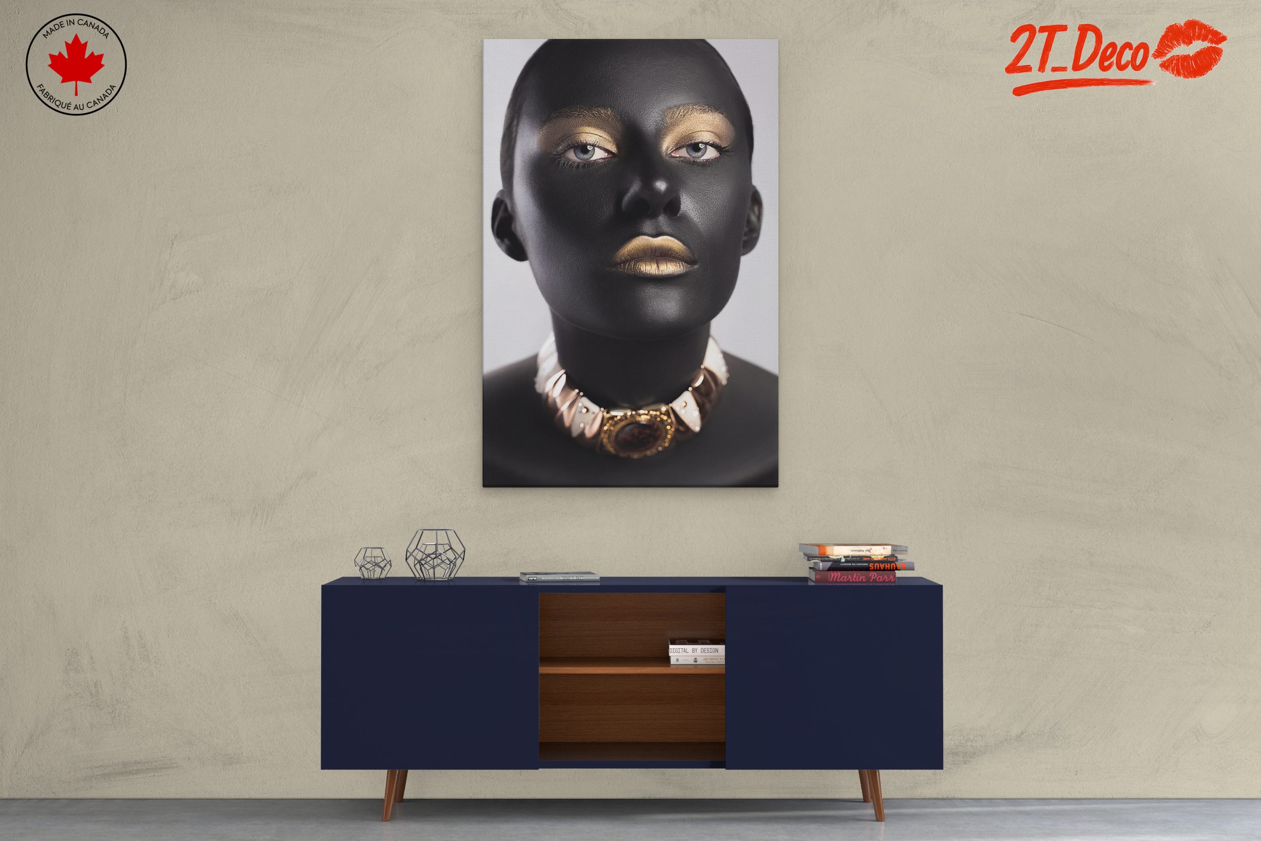 Striking Afrocentric Portrait with Gold Accents - Image 3