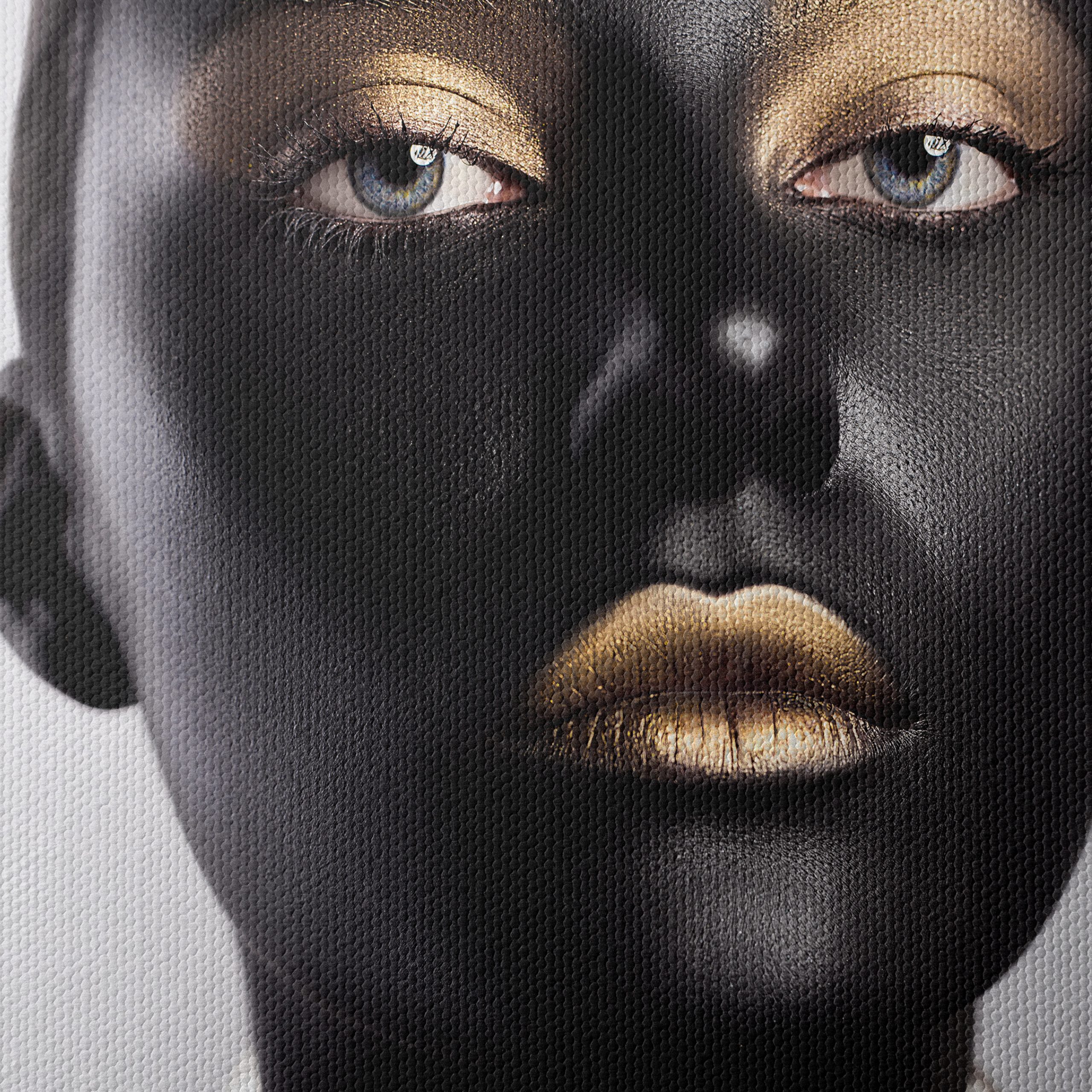 Striking Afrocentric Portrait with Gold Accents - Image 4
