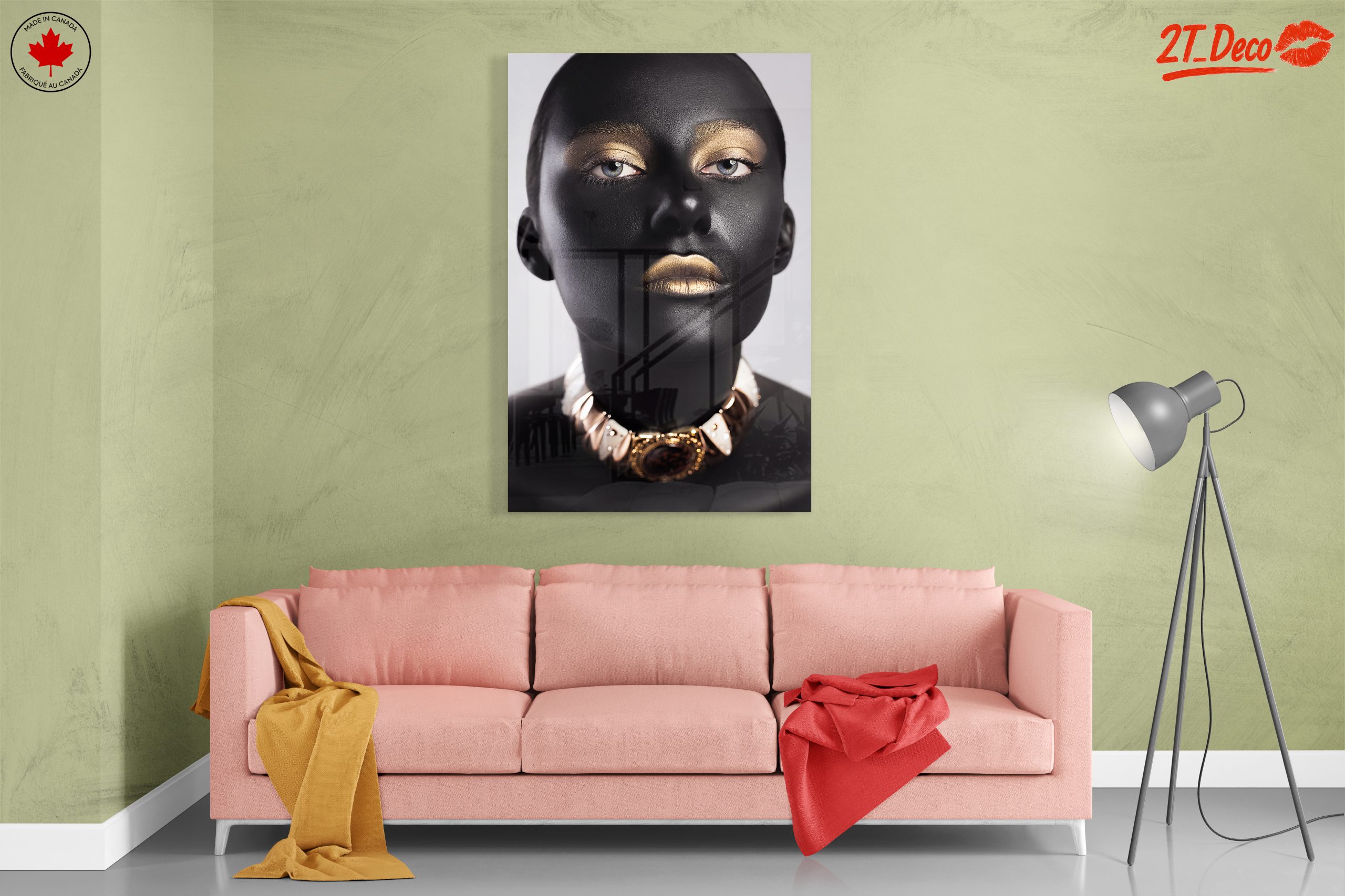 Striking Afrocentric Portrait with Gold Accents - Image 7