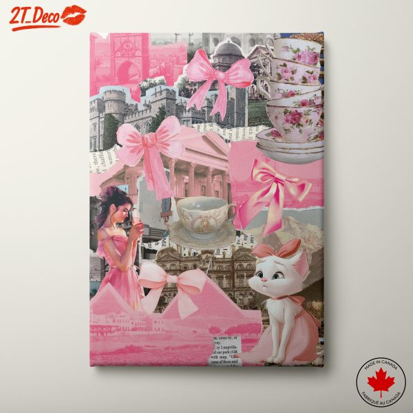 Charming Romantic Collage Art with Vintage Elements