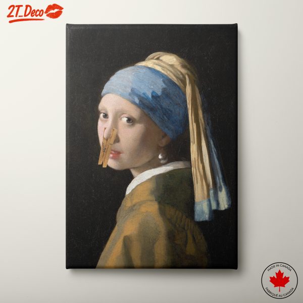 Modern Girl with a Pearl Earring Inspired Artwork