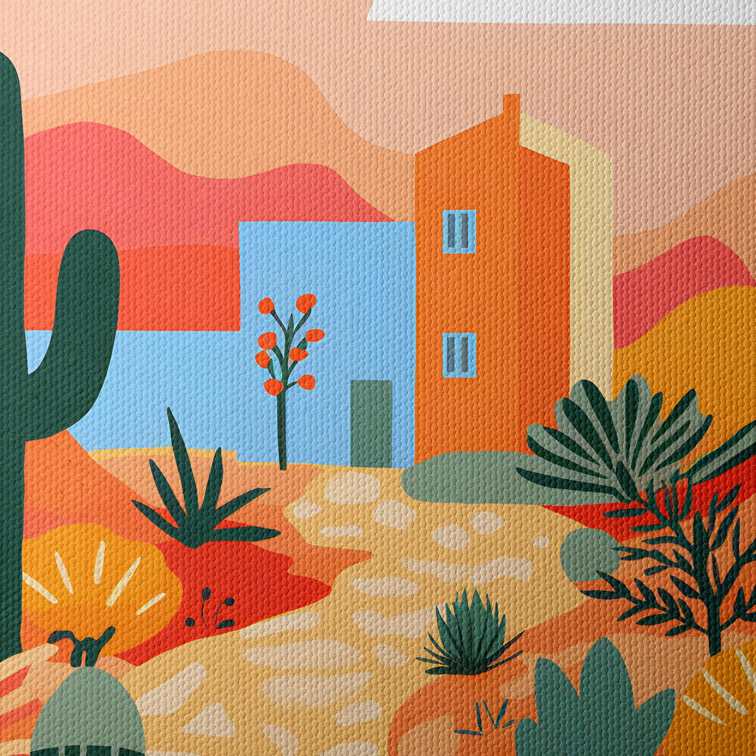 Stylized Desert Landscape with Cactus - Image 4