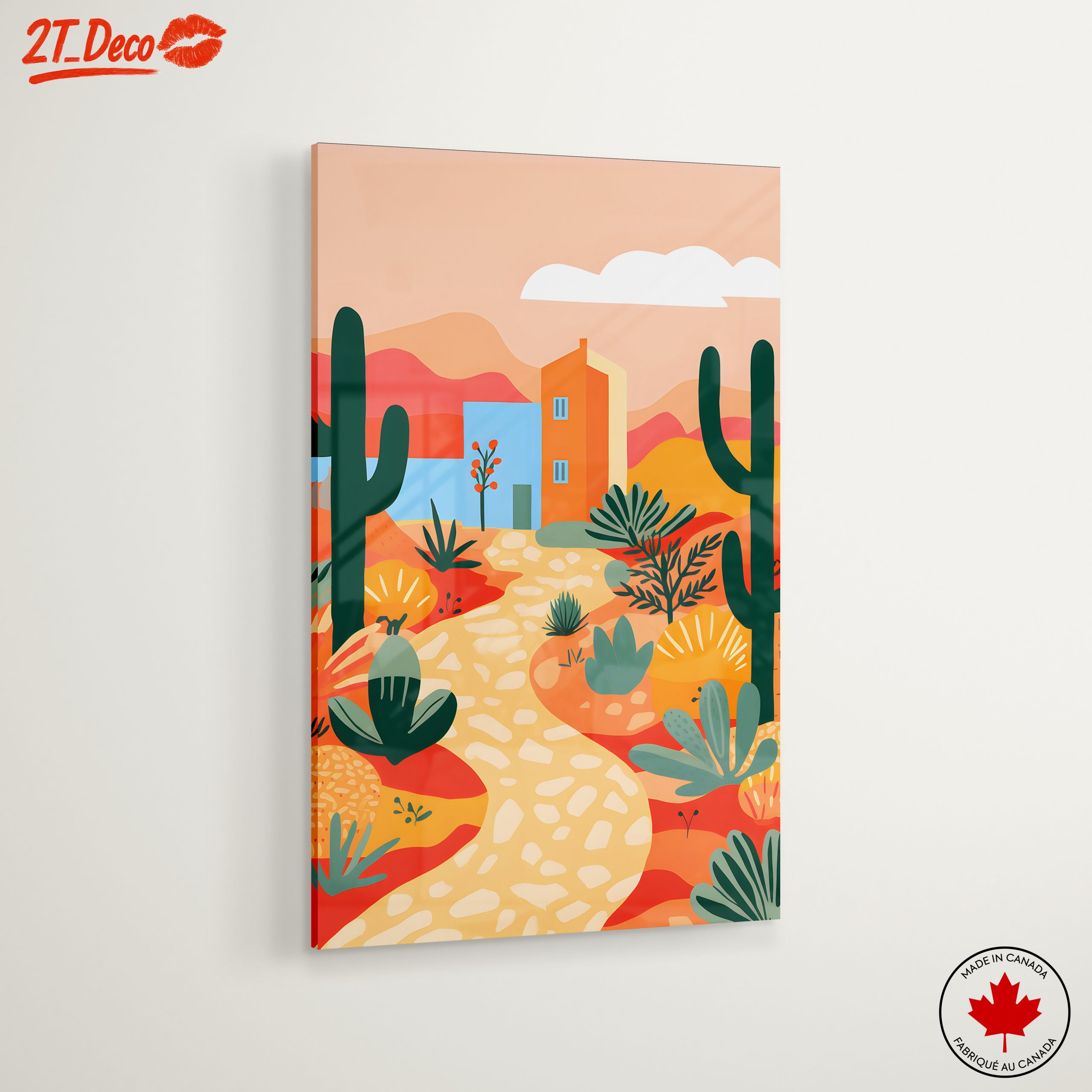Stylized Desert Landscape with Cactus - Image 6