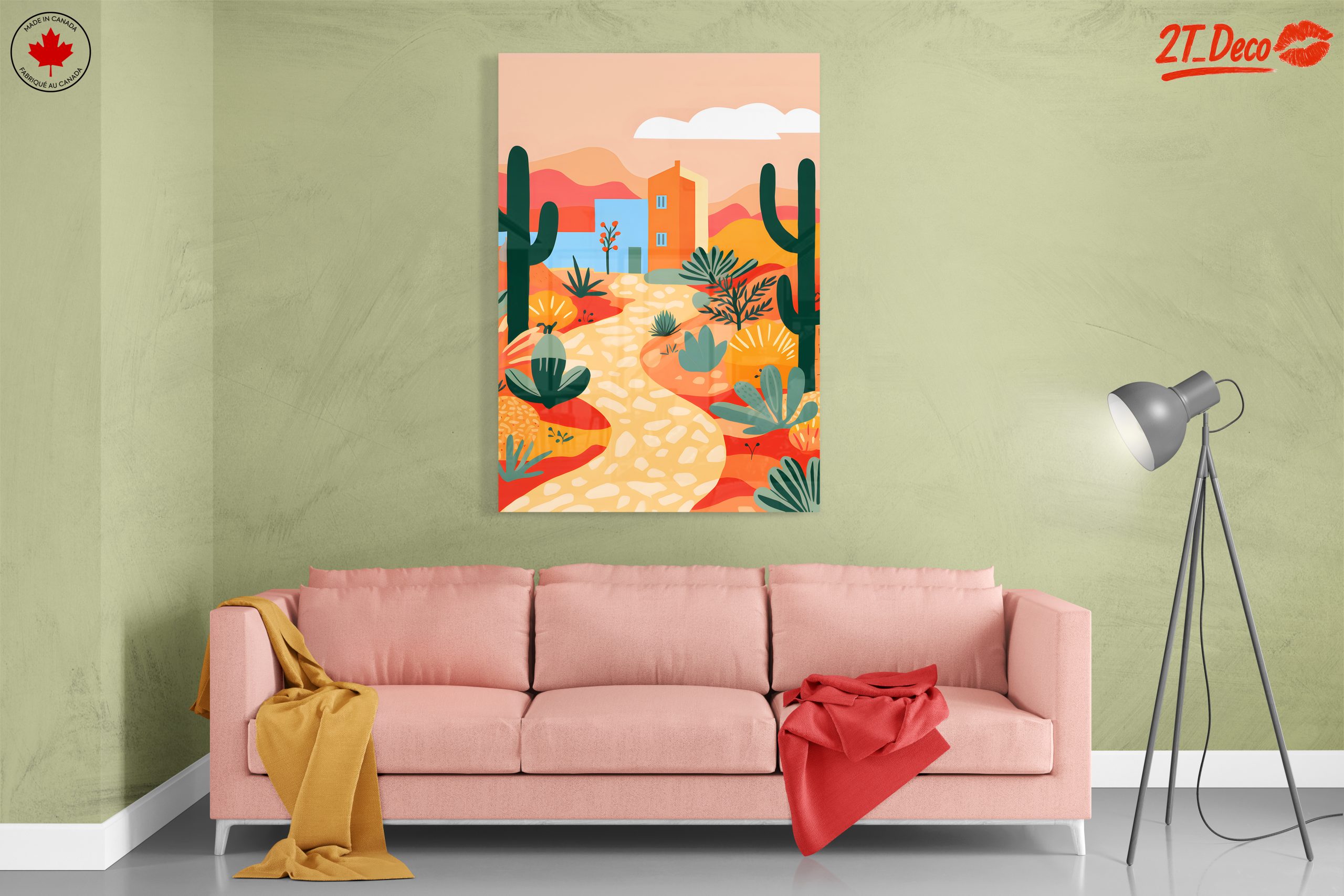 Stylized Desert Landscape with Cactus - Image 7