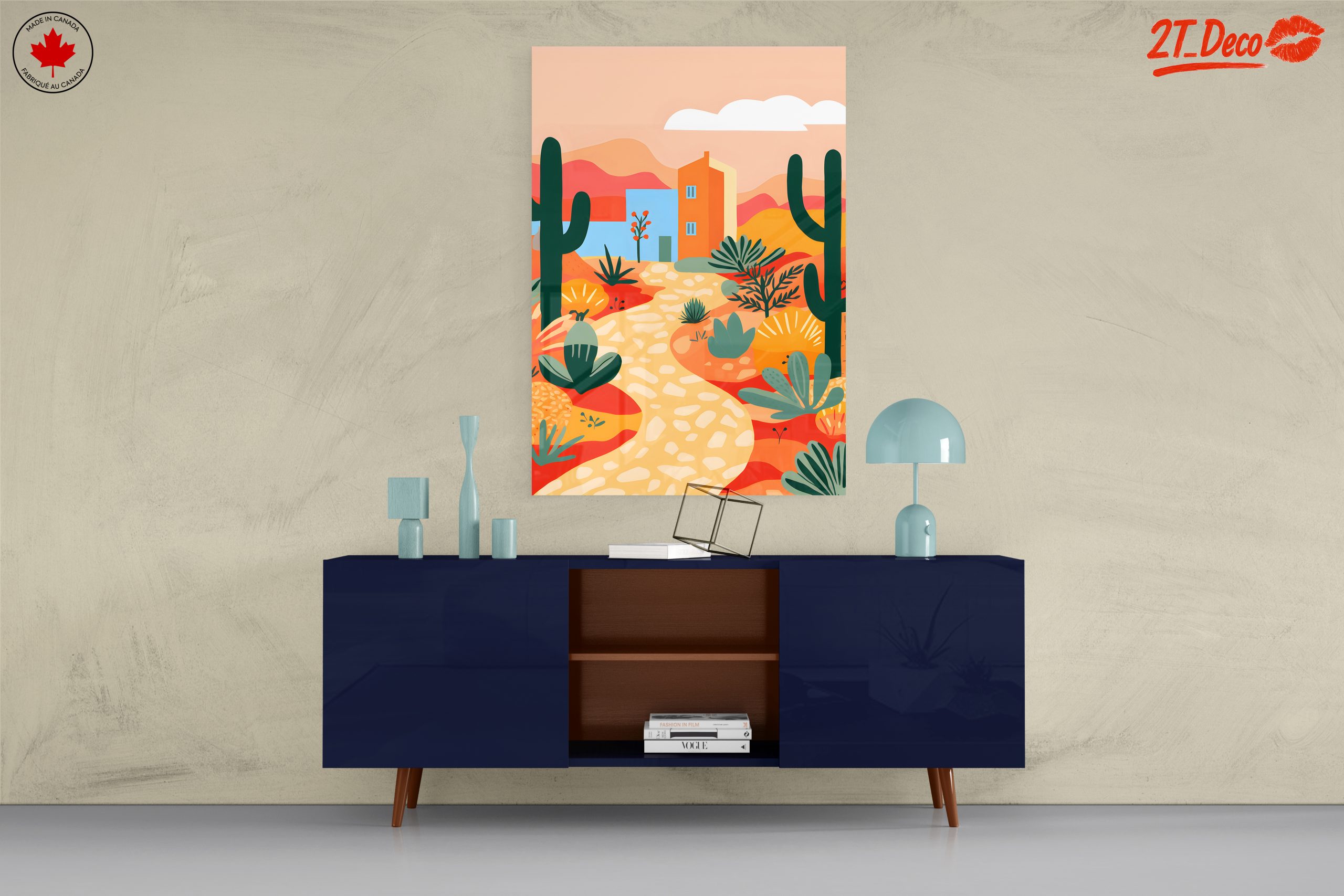 Stylized Desert Landscape with Cactus - Image 8