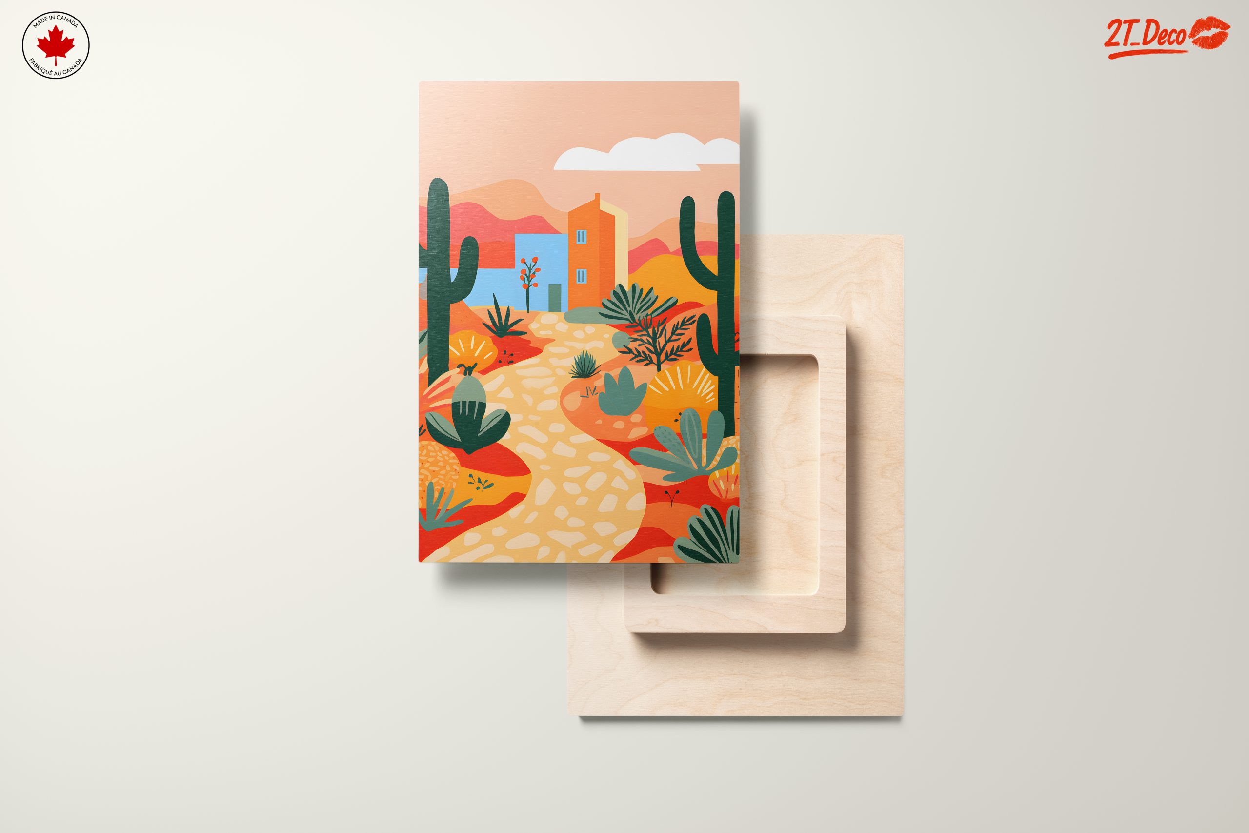 Stylized Desert Landscape with Cactus - Image 11