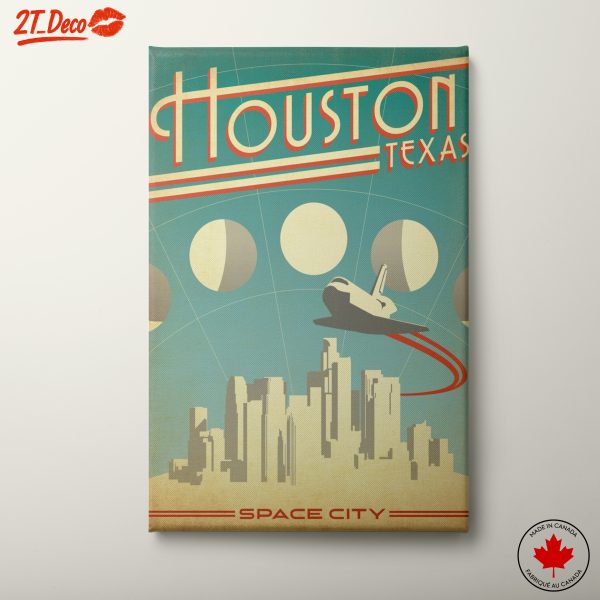 Houston Skyline Vintage Illustration