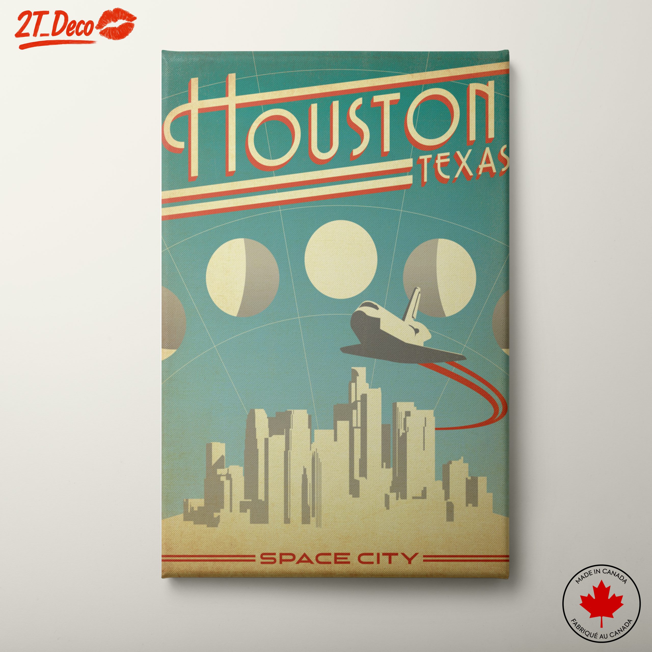 Houston Skyline Vintage Illustration