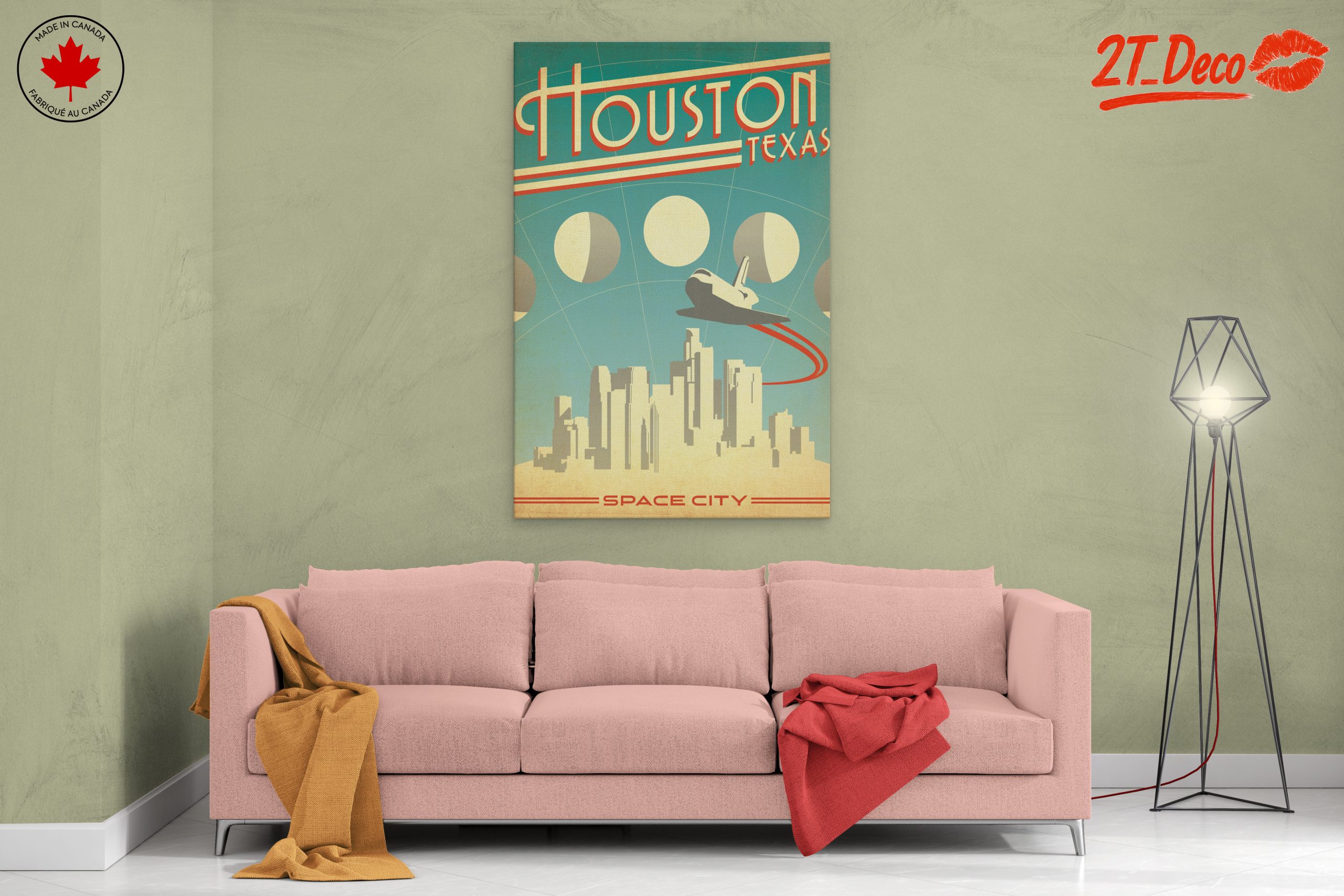 Houston Skyline Vintage Illustration - Image 2