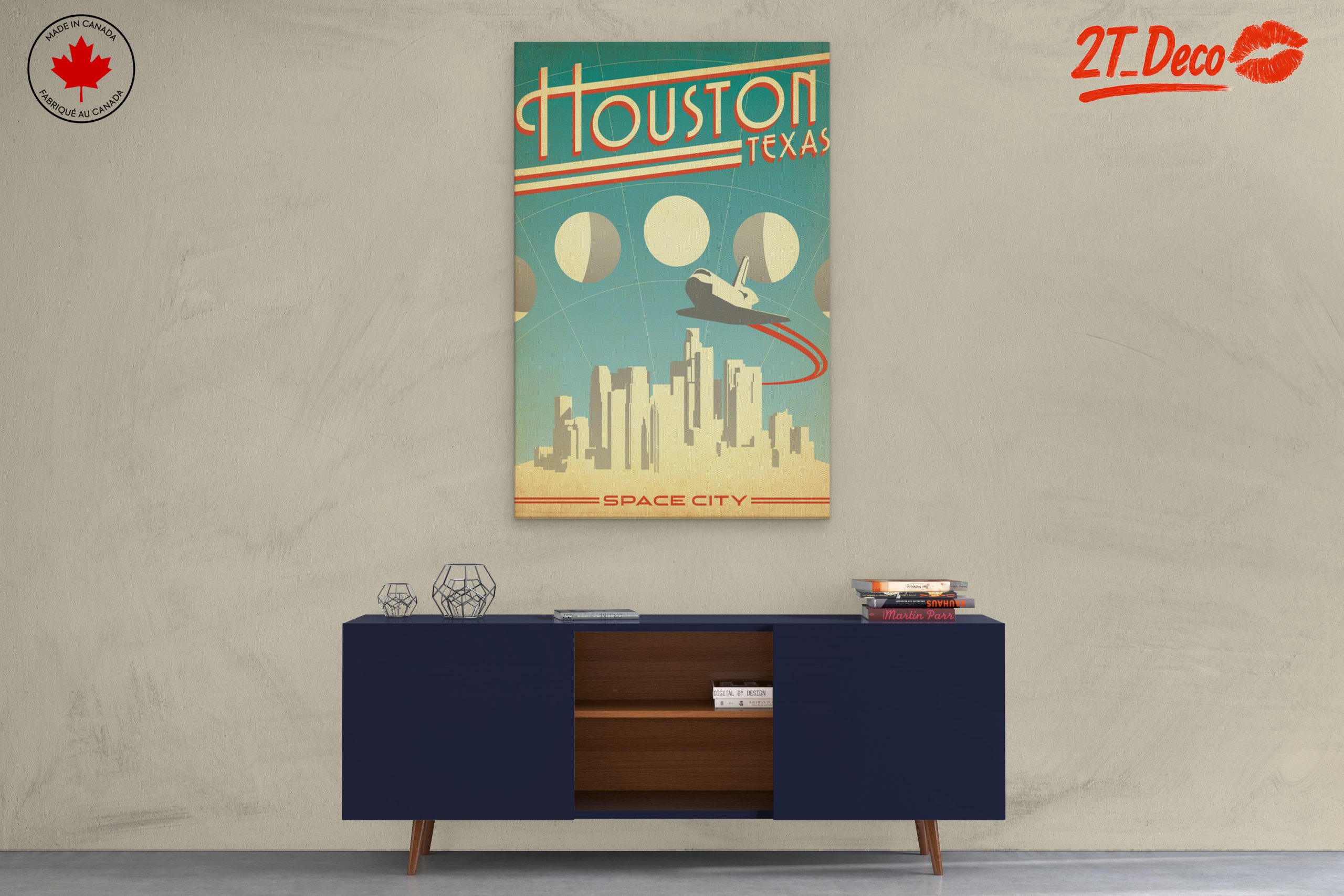 Houston Skyline Vintage Illustration - Image 3