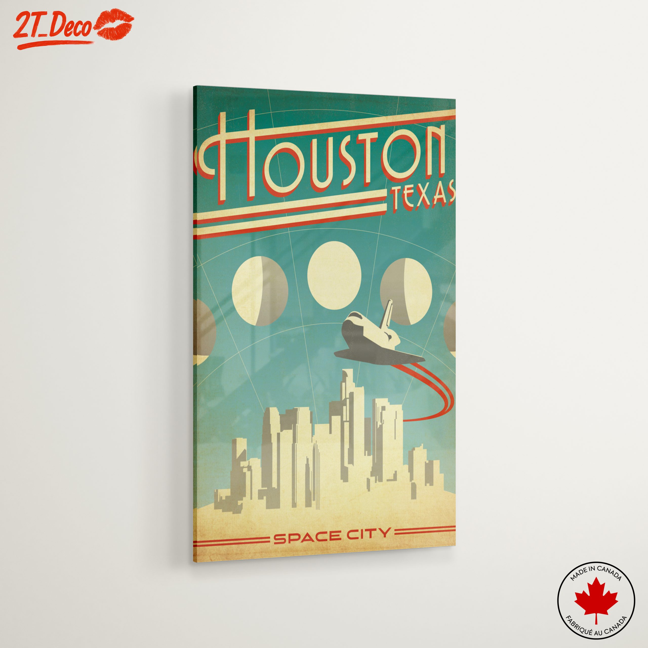 Houston Skyline Vintage Illustration - Image 6