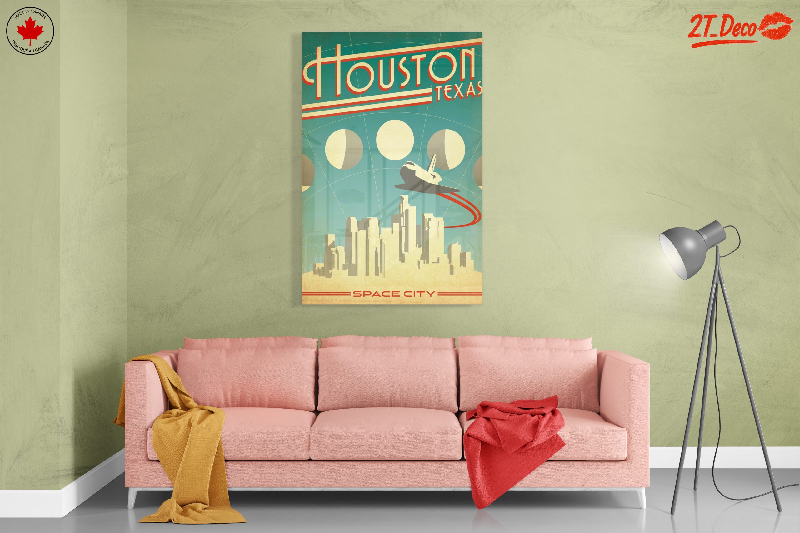 Houston Skyline Vintage Illustration - Image 7