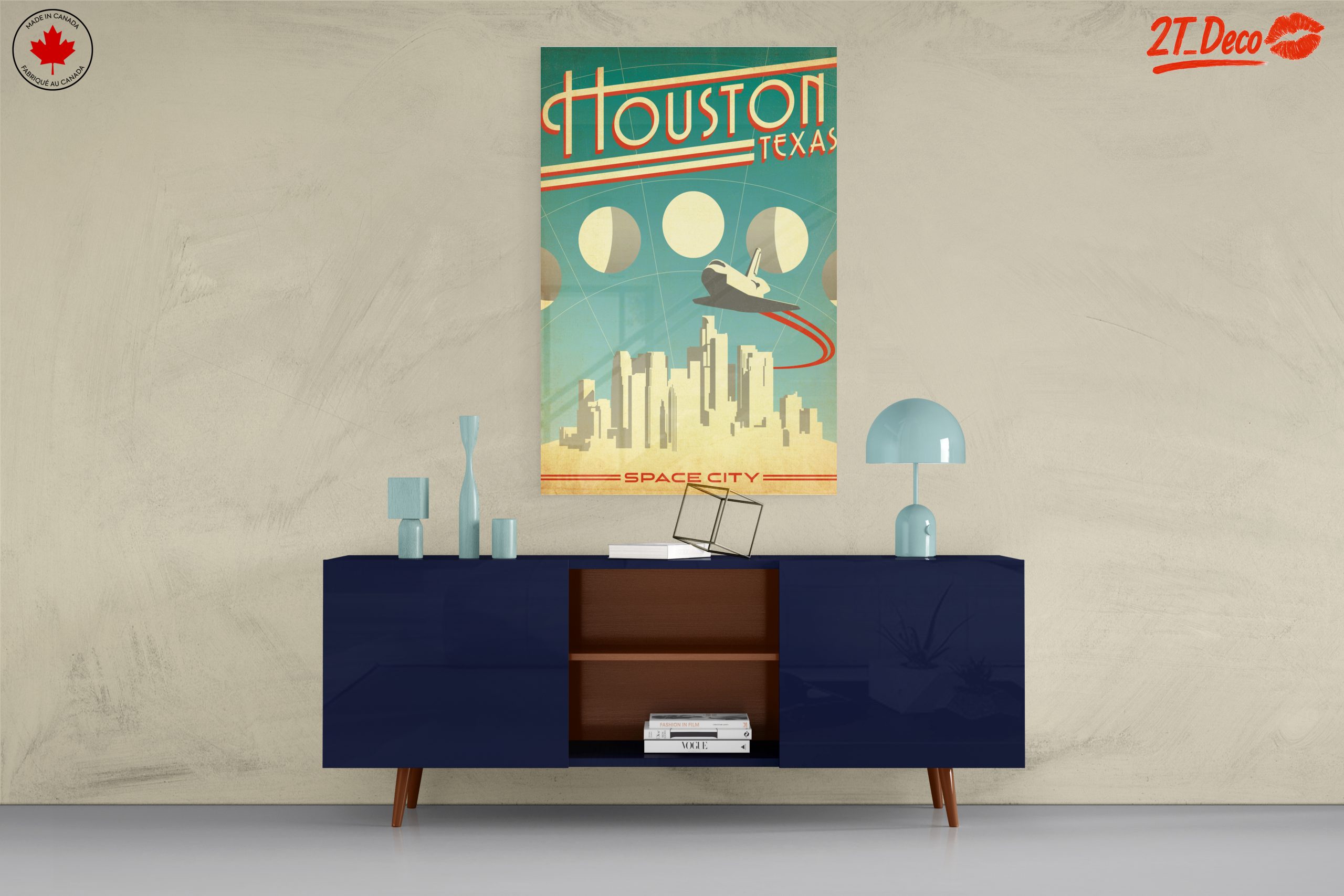 Houston Skyline Vintage Illustration - Image 8