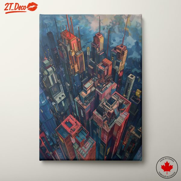 Vibrant Futuristic Cityscape Artwork