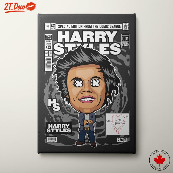 Stylized Celebrity Comic Art of Harry Styles