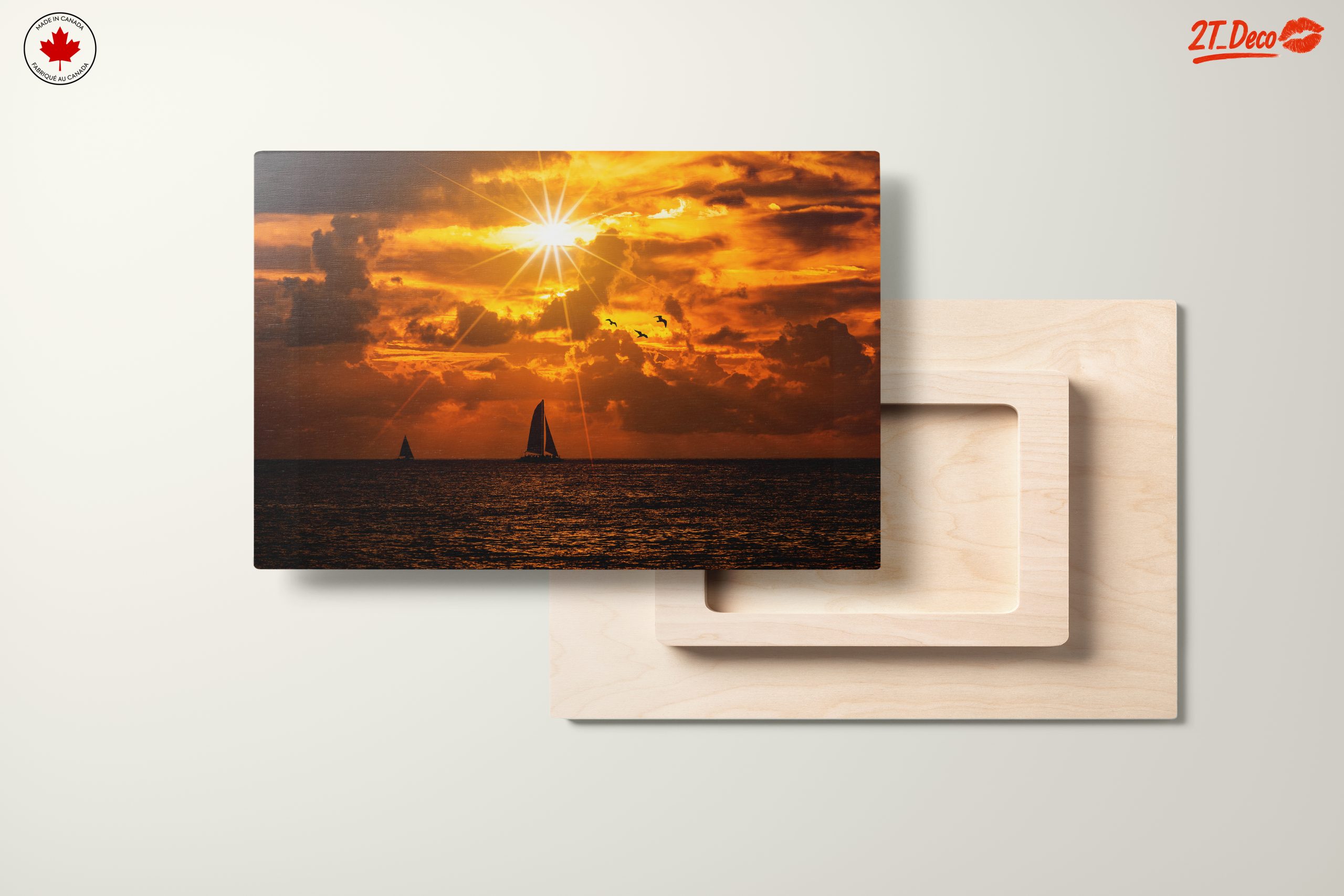 Stunning Sunset Over Beach with Sailboats - Image 11