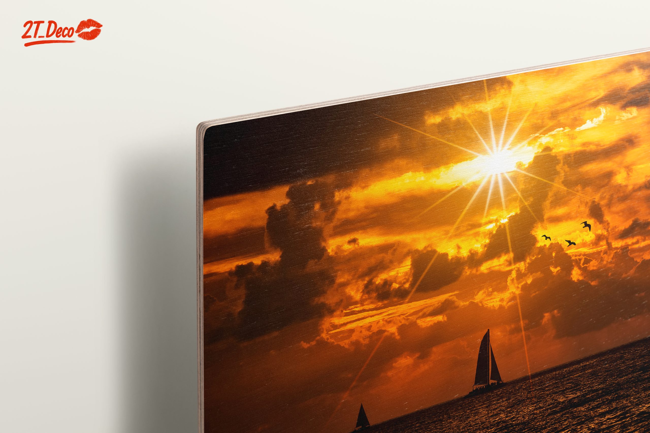 Stunning Sunset Over Beach with Sailboats - Image 15