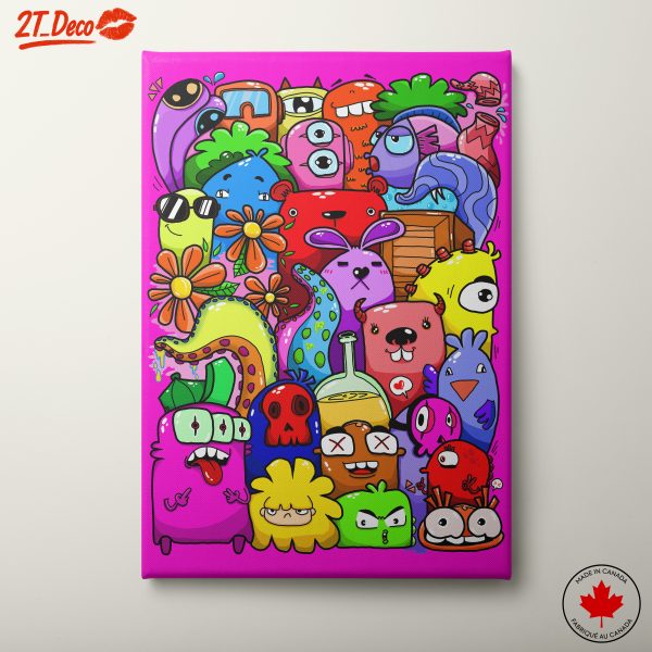 Vibrant Playful Cartoon Creatures Art