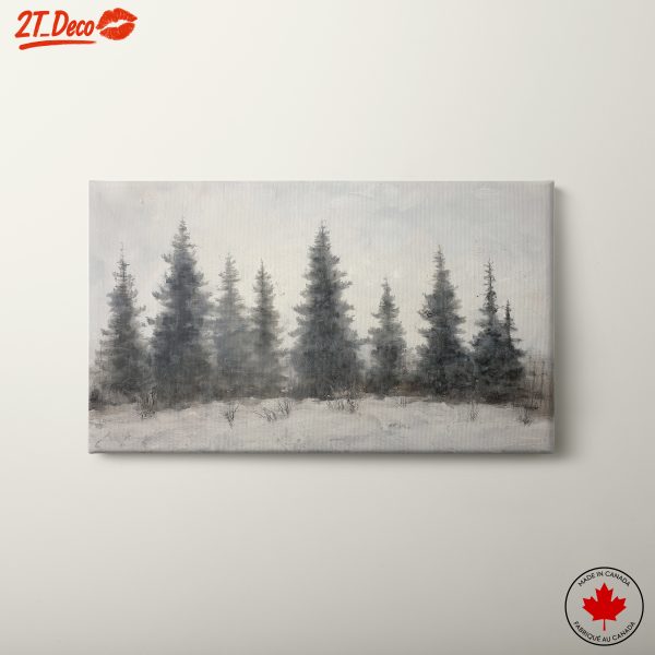 Serene Winter Landscape with Evergreens
