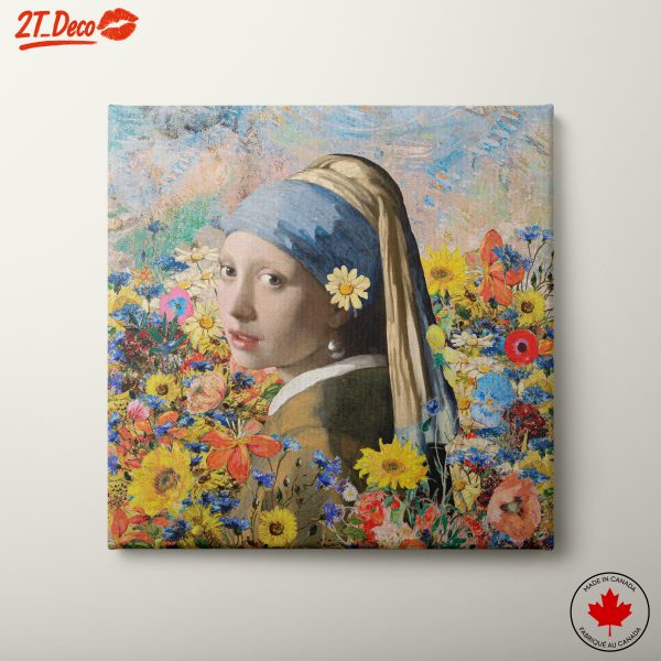 Contemporary Portrait of a Girl with Flowers