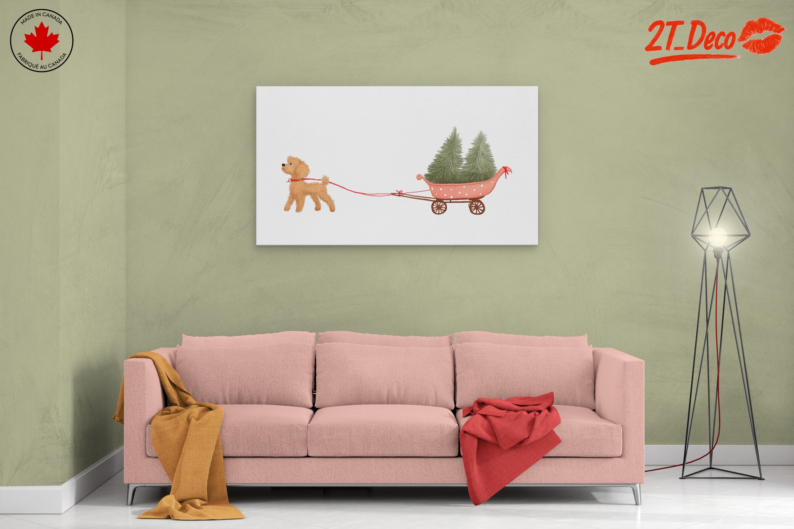 Playful Dog Pulling Christmas Trees - Image 2