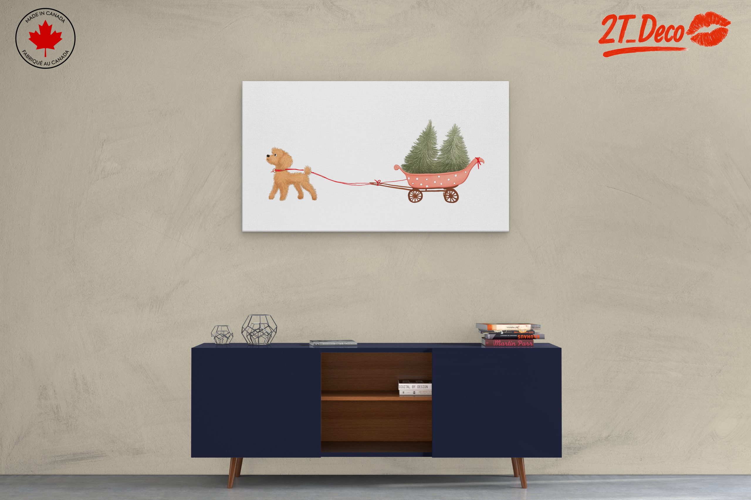 Playful Dog Pulling Christmas Trees - Image 3