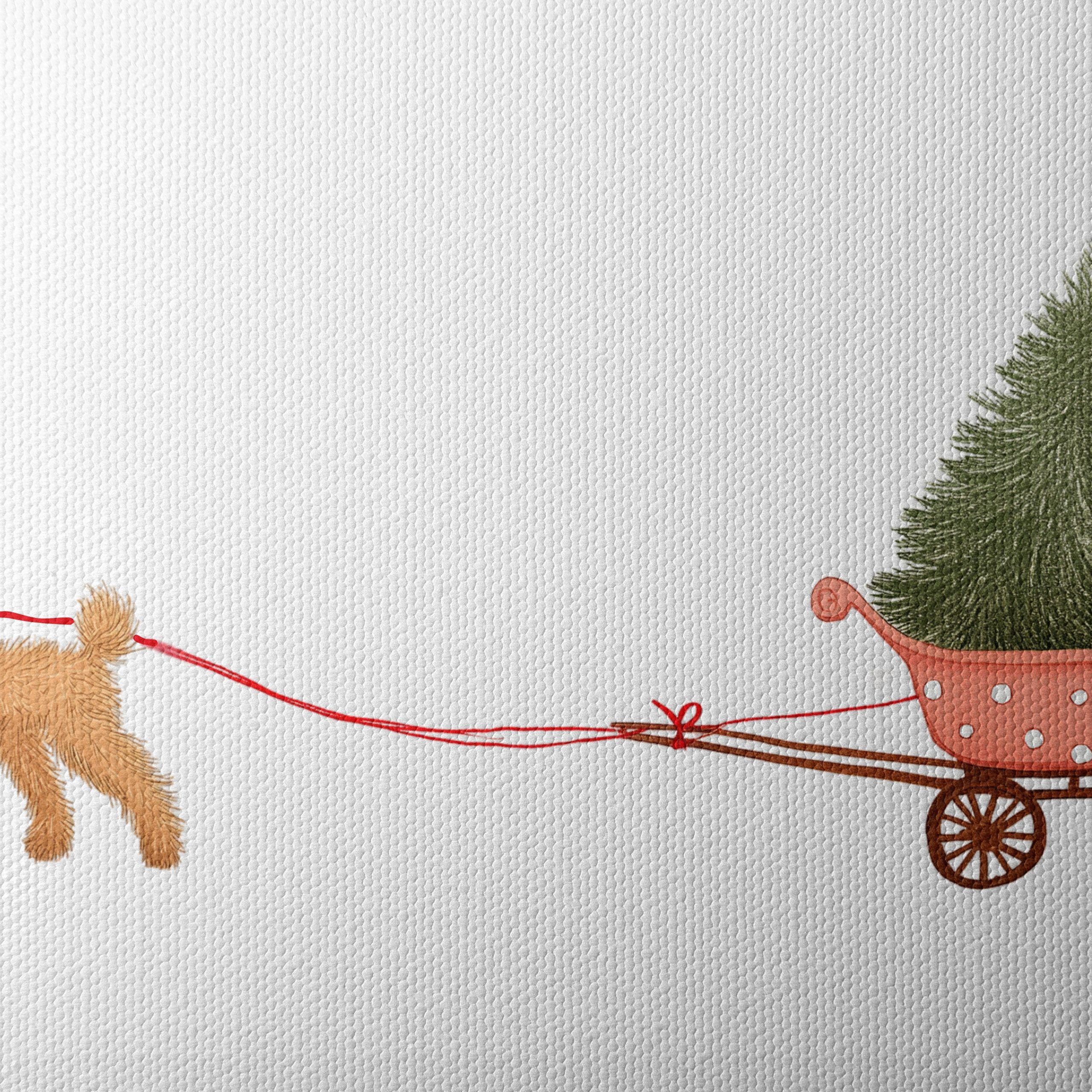 Playful Dog Pulling Christmas Trees - Image 4