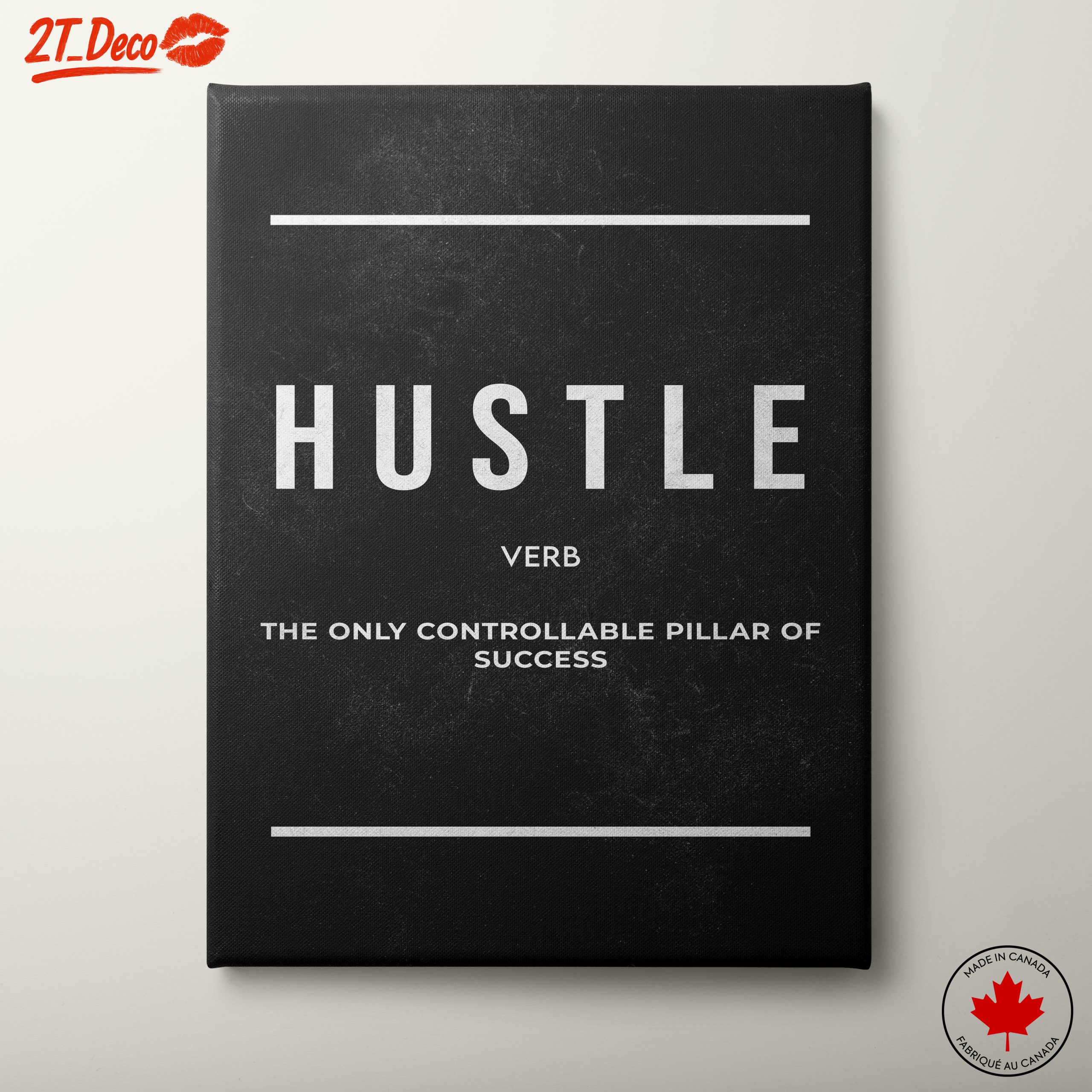 Hustle Motivational Quote Wall Art