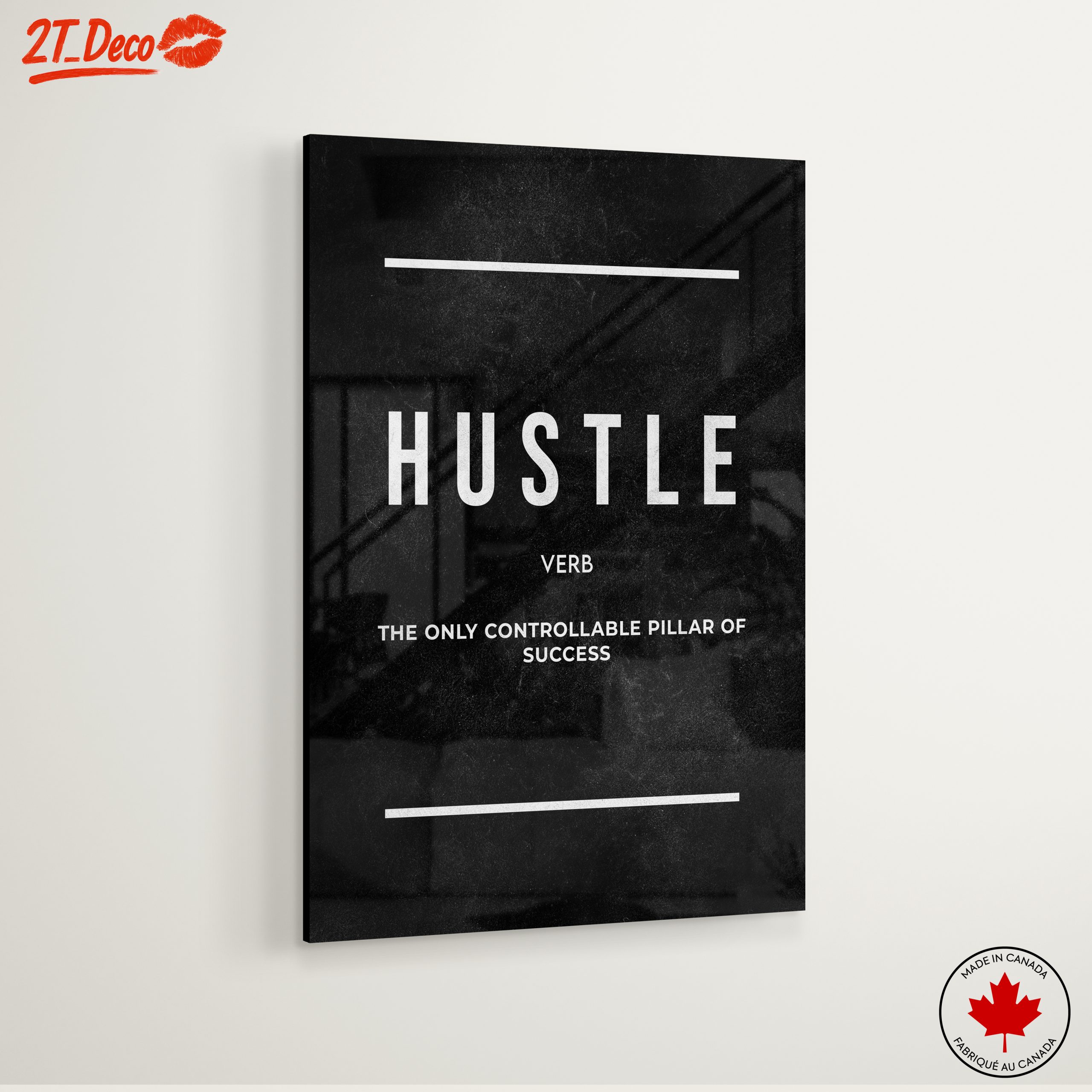 Hustle Motivational Quote Wall Art - Image 6