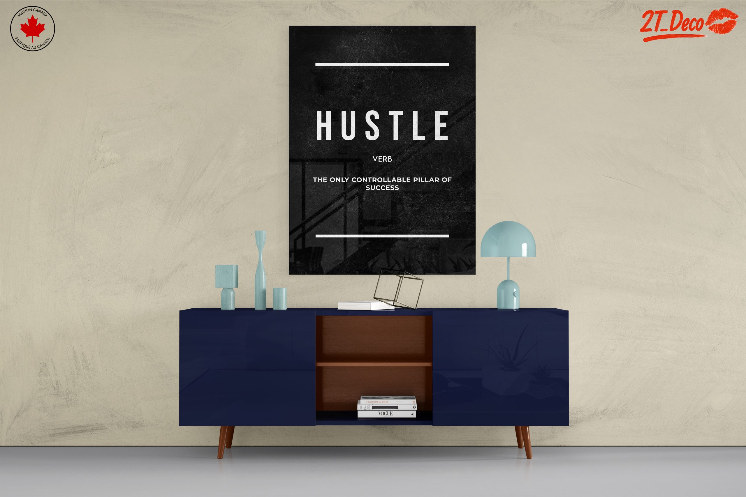 Hustle Motivational Quote Wall Art - Image 8